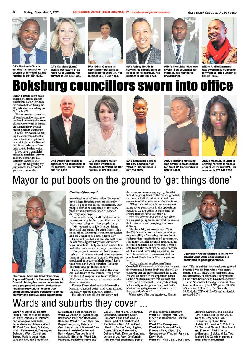 Boksburg Advertiser 3 December 2021 page 8