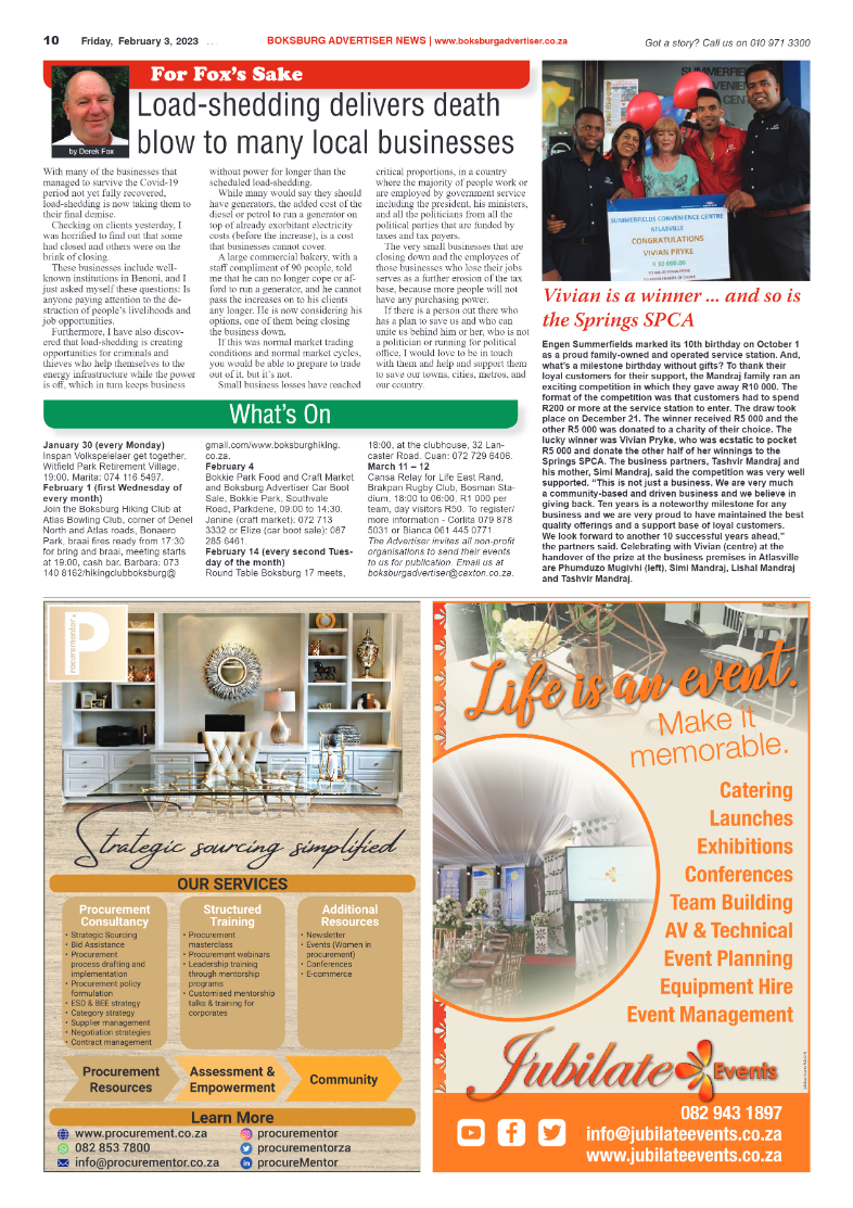 Boksburg Advertiser 3 February 2023 page 10