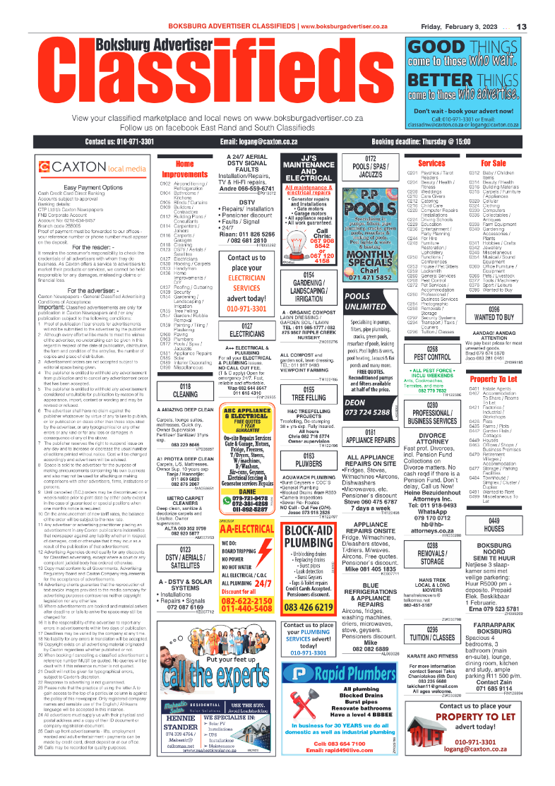 Boksburg Advertiser 3 February 2023 page 13