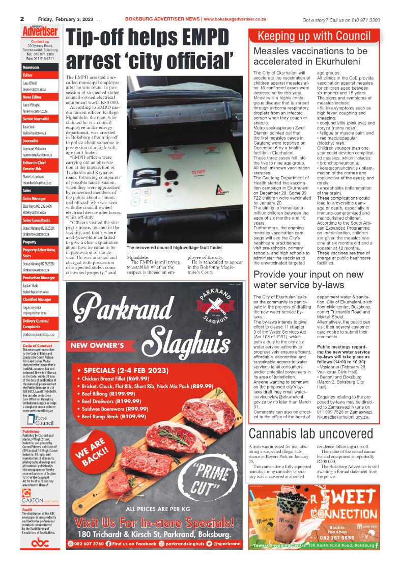 Boksburg Advertiser 3 February 2023 page 2