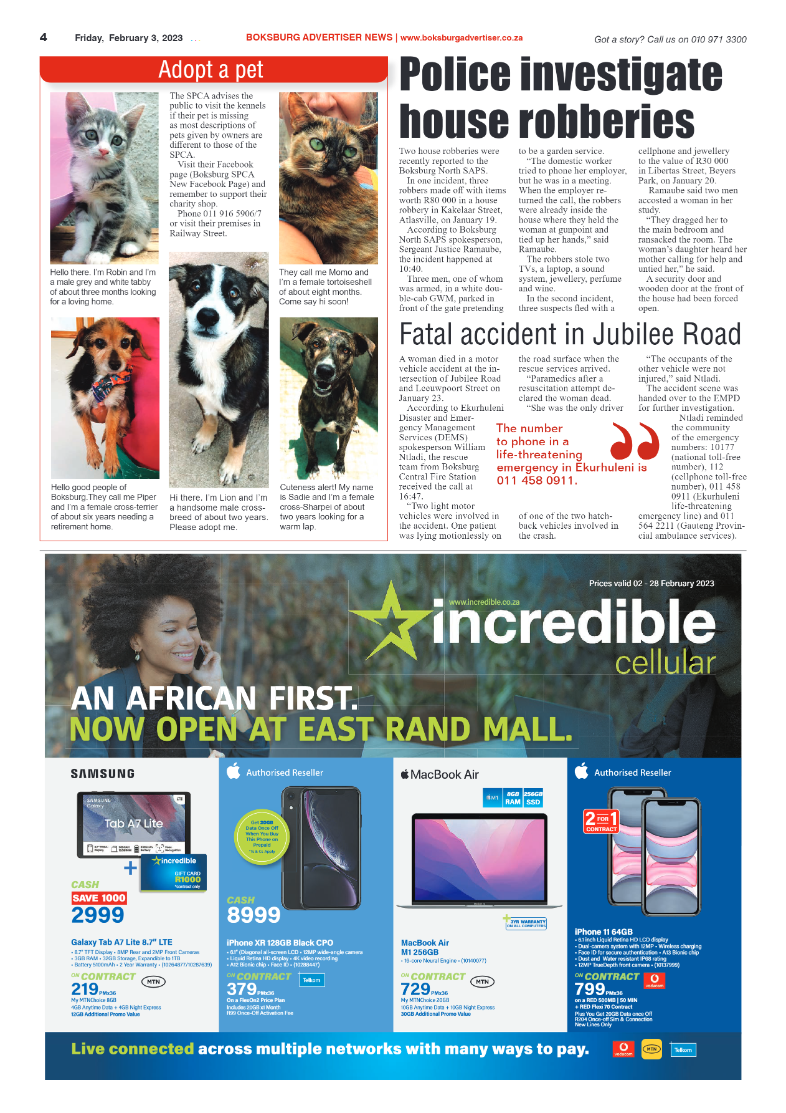 Boksburg Advertiser 3 February 2023 page 4