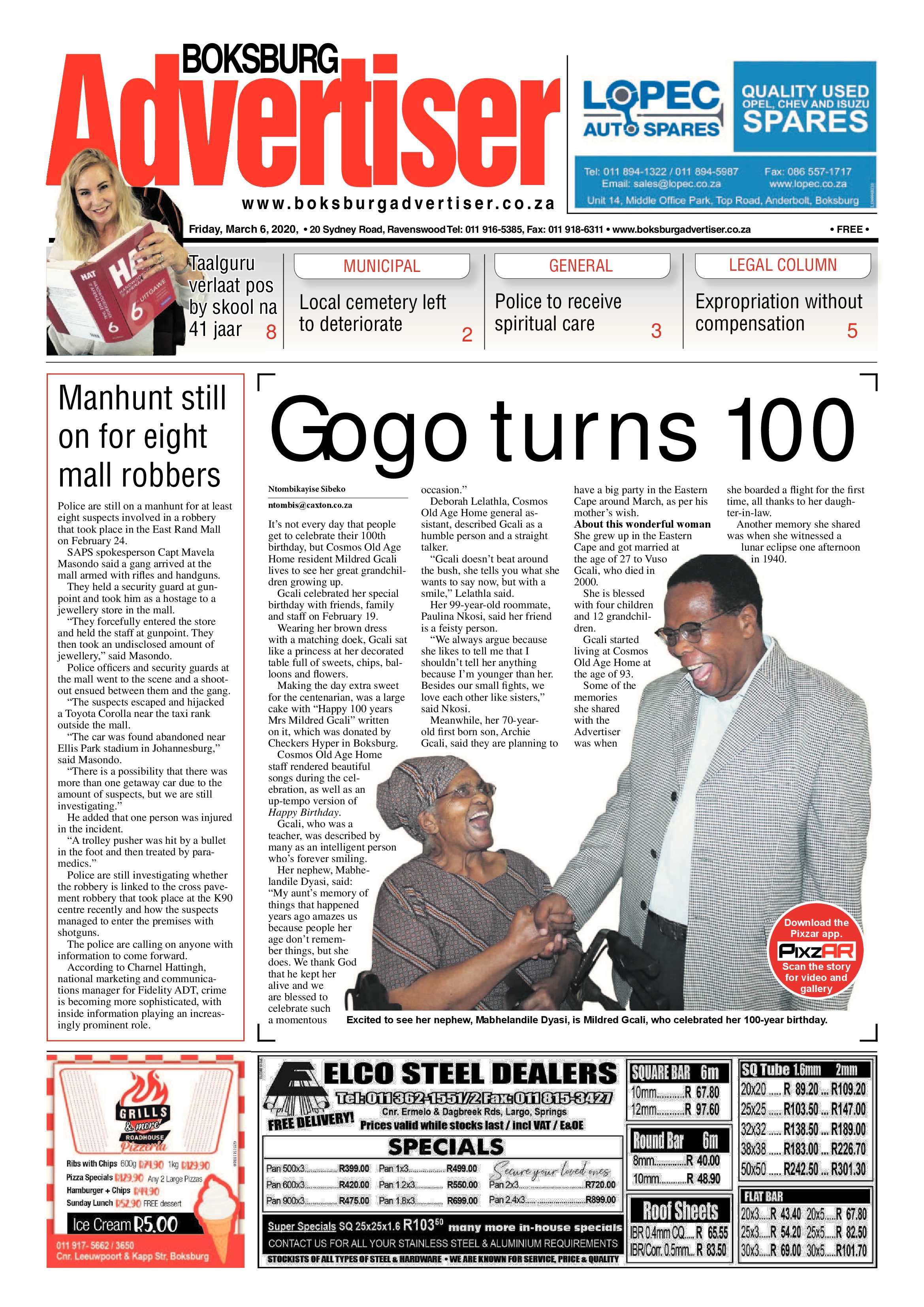 Boksburg Advertiser 3 March 2020 page 1