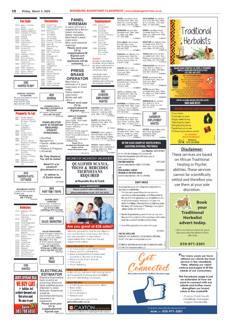 Boksburg Advertiser 3 March 2023 page 10