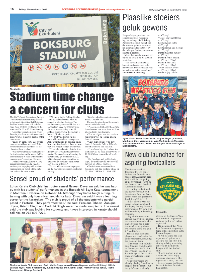 Boksburg Advertiser 3 November 2023 page 18