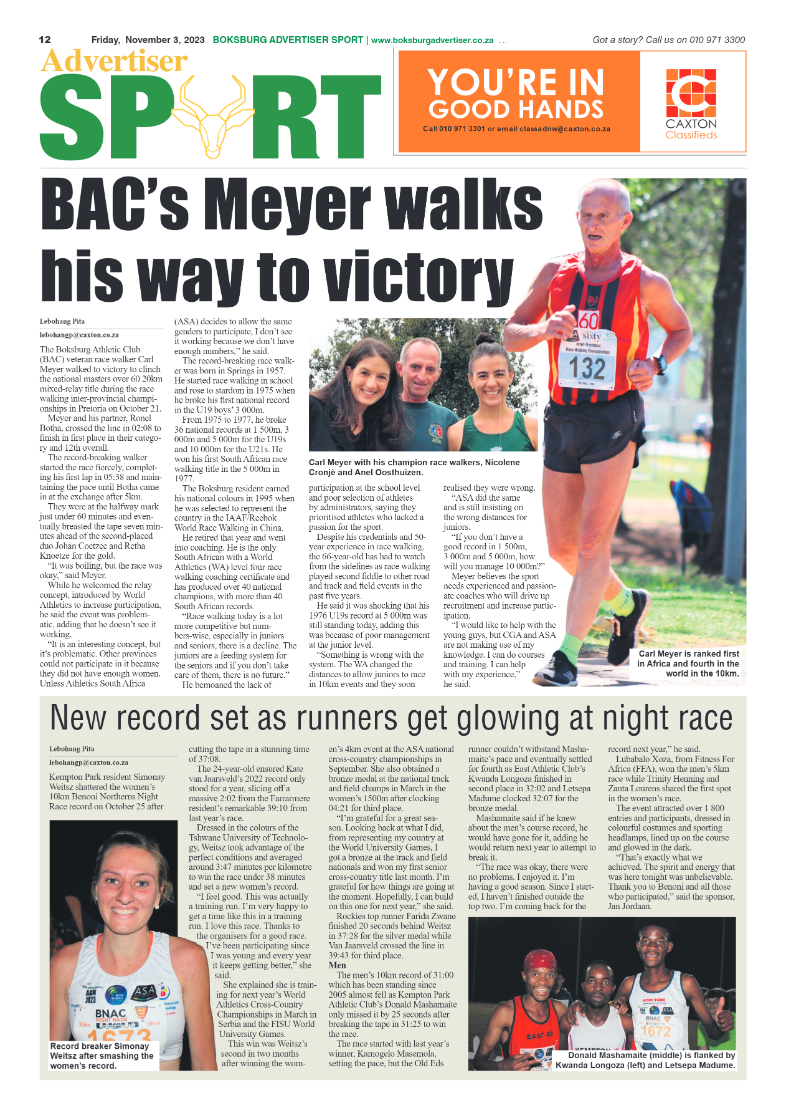 Boksburg Advertiser 3 November 2023 page 20