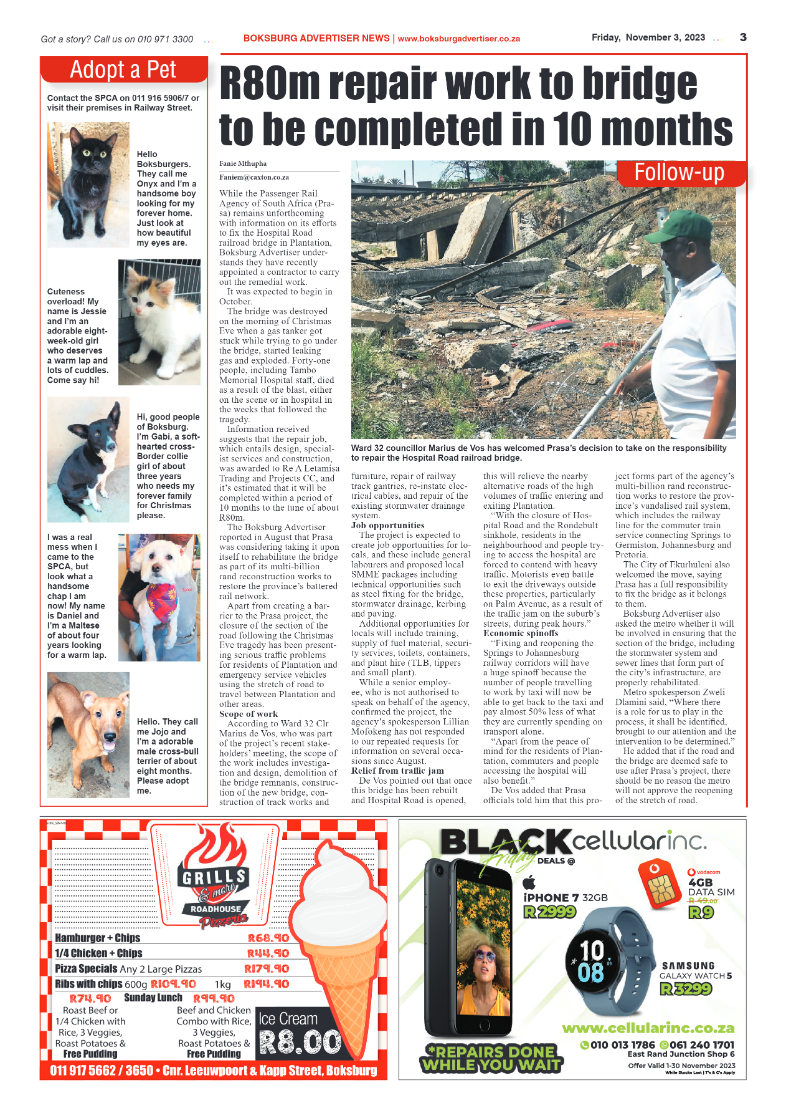 Boksburg Advertiser 3 November 2023 page 3