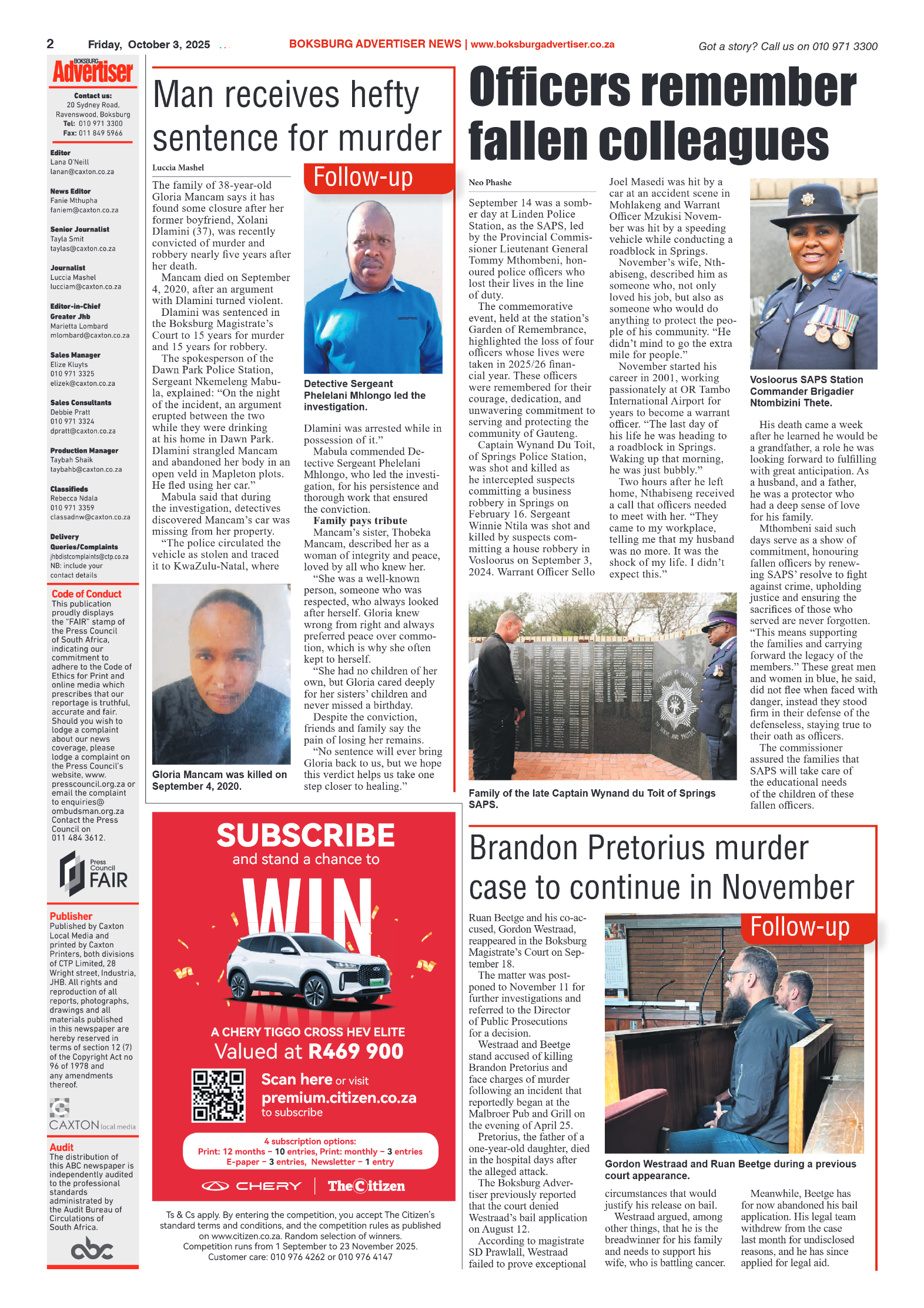 Boksburg Advertiser 3 October 2025 page 2