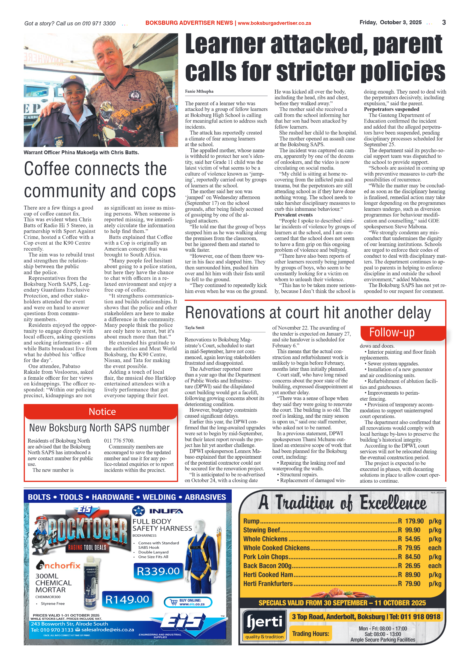 Boksburg Advertiser 3 October 2025 page 3