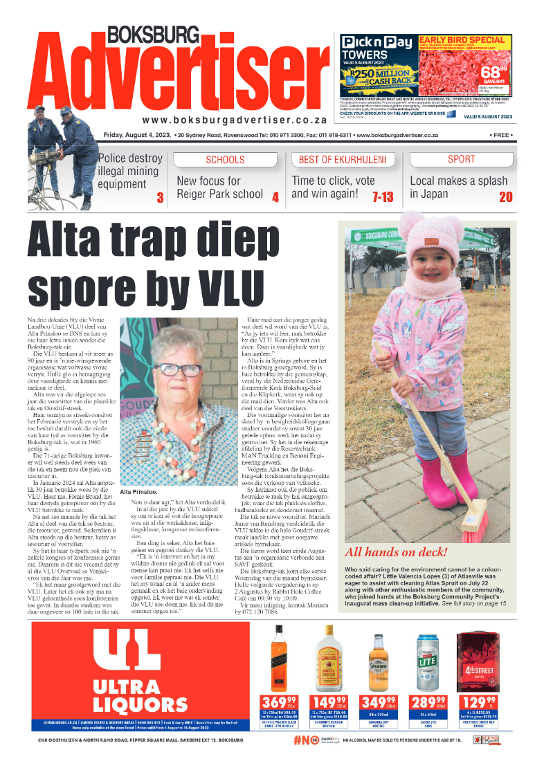 Boksburg Advertiser 4 August 2023 page 1