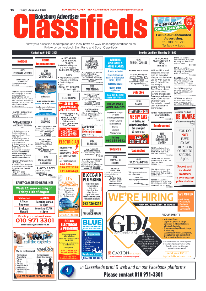 Boksburg Advertiser 4 August 2023 page 18