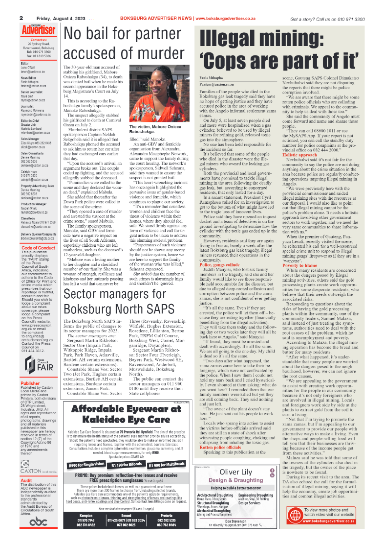 Boksburg Advertiser 4 August 2023 page 2