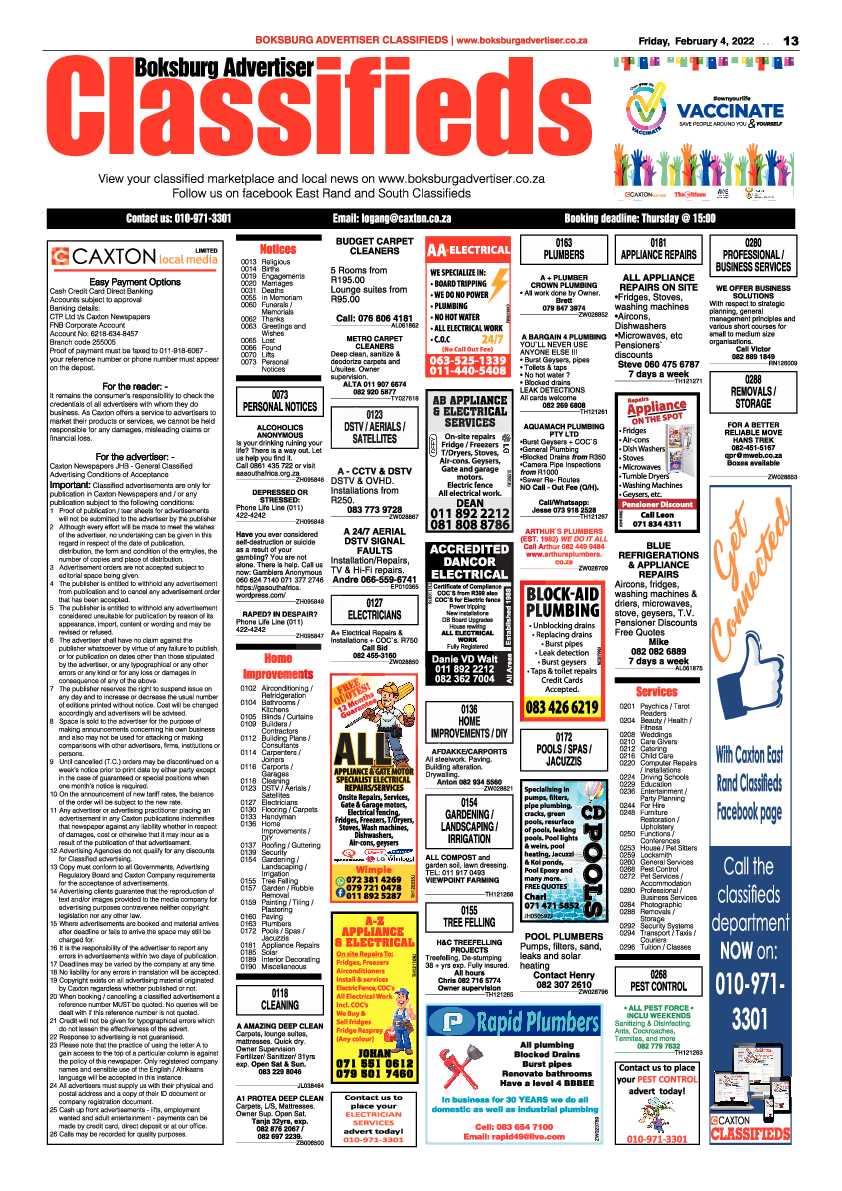 Boksburg Advertiser 4 February 2022 page 13