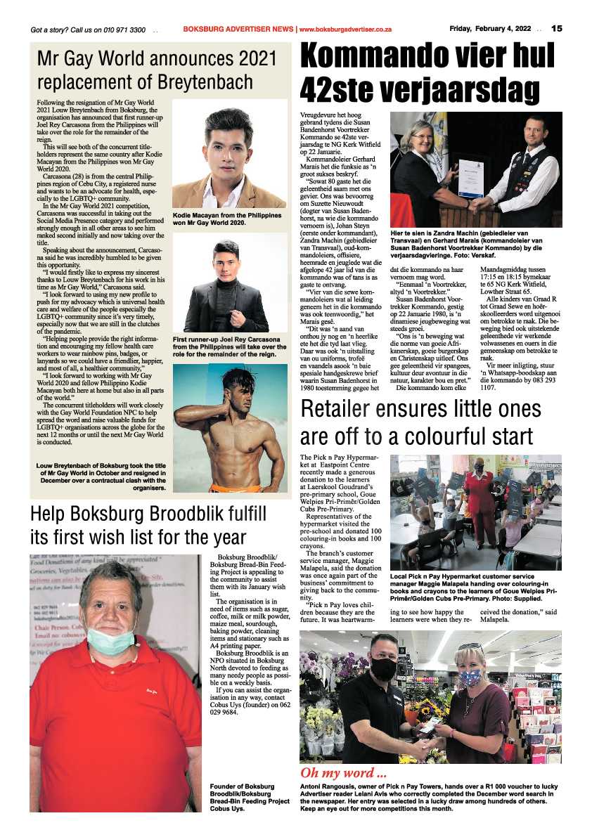 Boksburg Advertiser 4 February 2022 page 15