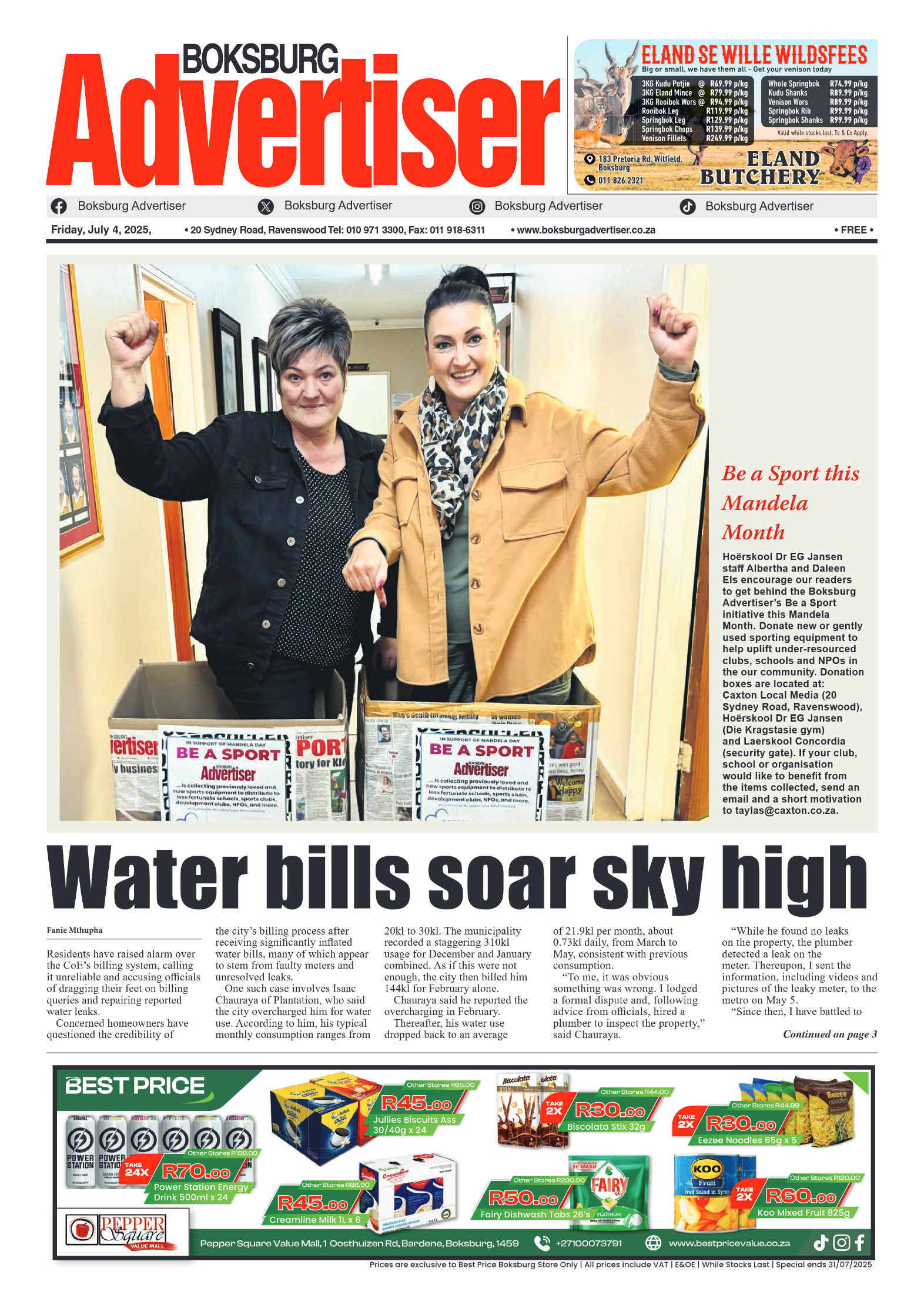 Boksburg Advertiser 4 July 2025 page 1