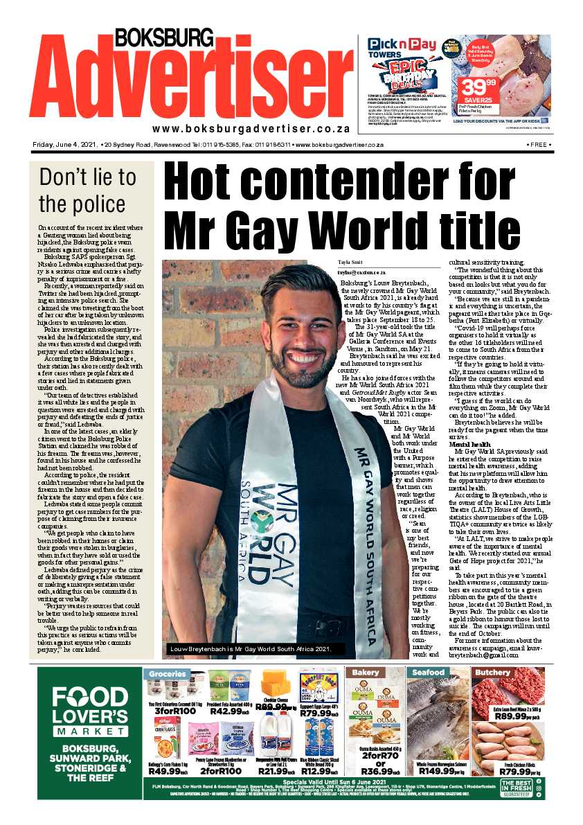 Boksburg Advertiser 4 June 2021 page 1