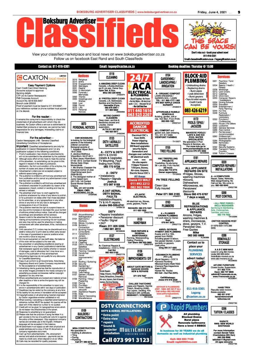 Boksburg Advertiser 4 June 2021 page 9