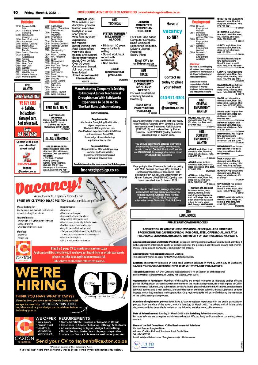 Boksburg Advertiser 4 March 2022 page 10