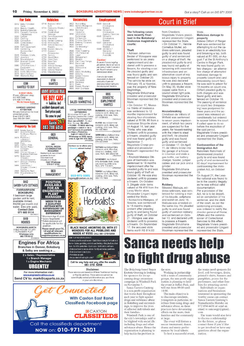 Boksburg Advertiser 4 Nov 2022 page 18