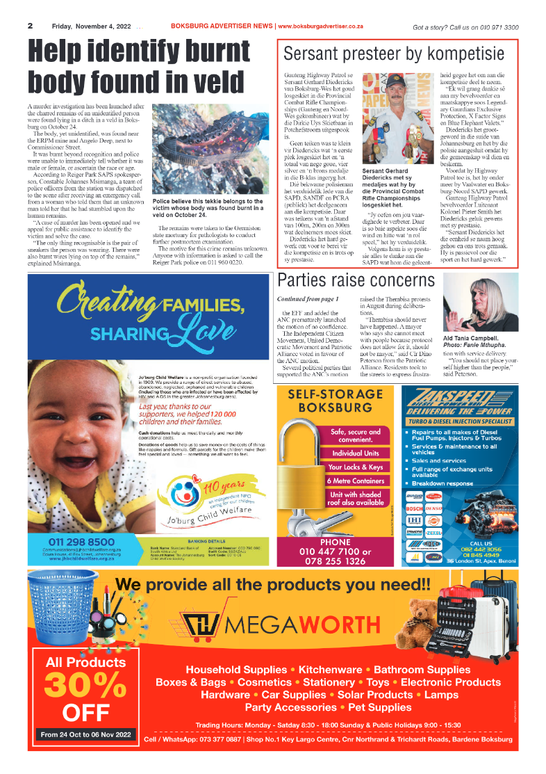 Boksburg Advertiser 4 Nov 2022 page 2