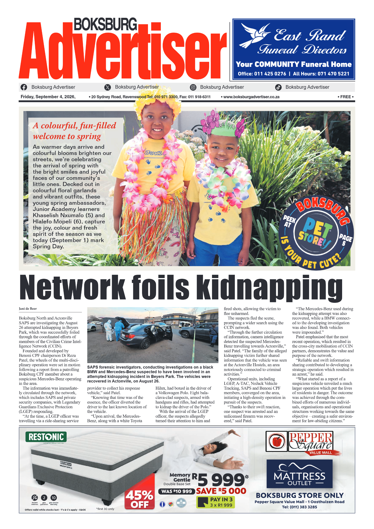 Boksburg Advertiser 4 September 2026 page 1