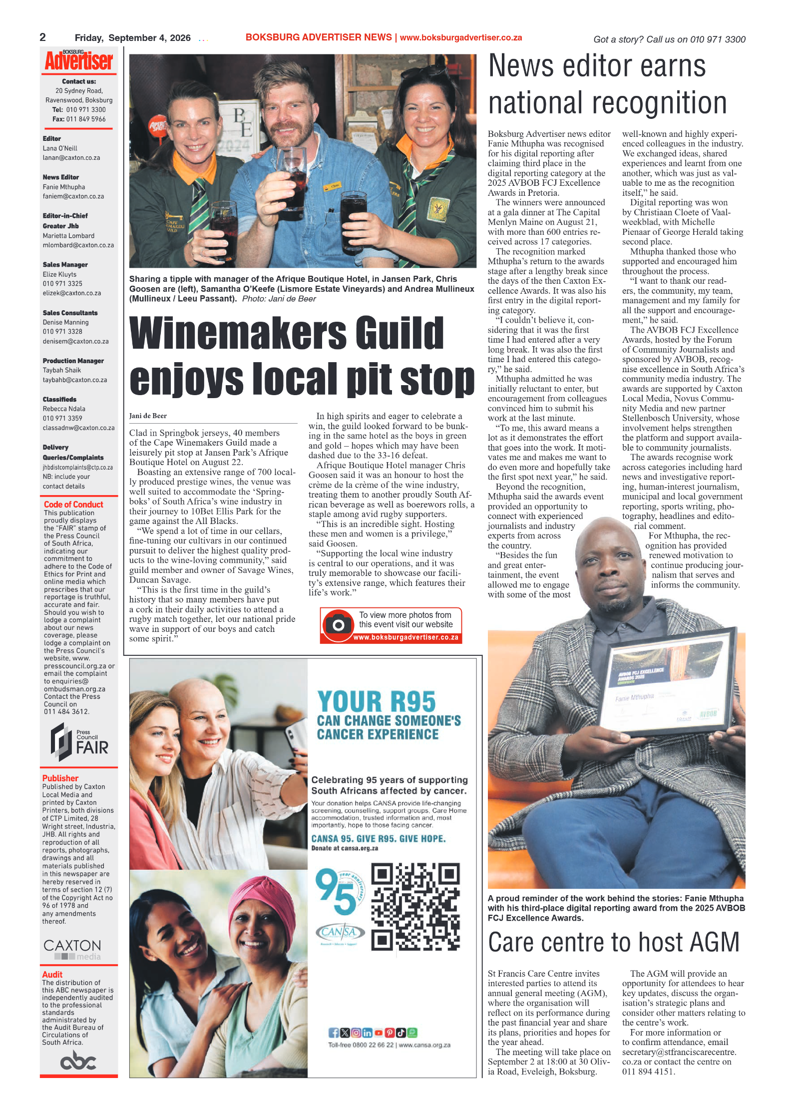Boksburg Advertiser 4 September 2026 page 2