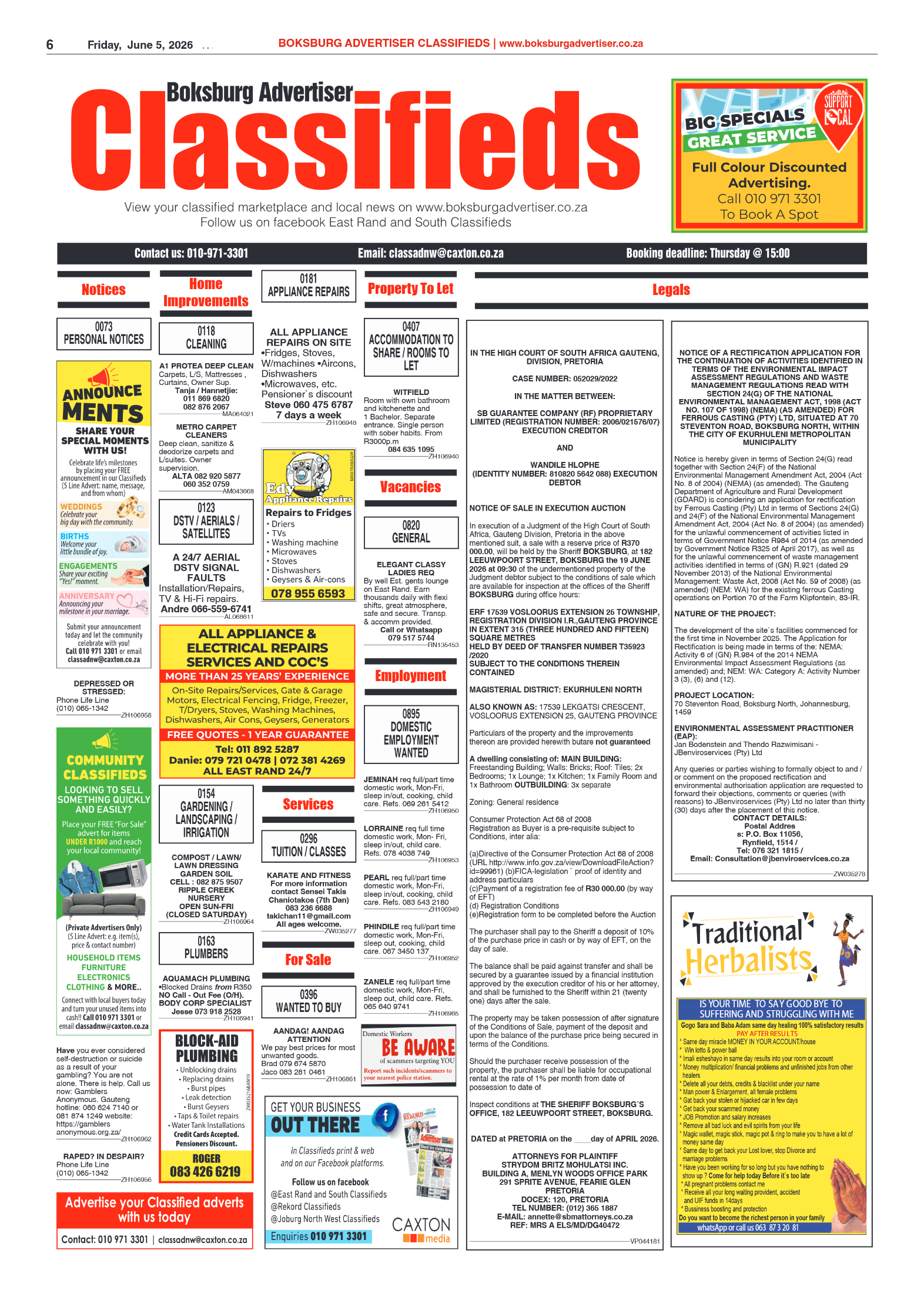 Boksburg Advertiser 5 June 2026 page 6