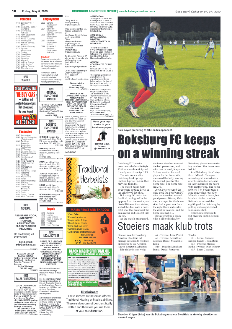 Boksburg Advertiser 5 May 2023 page 10