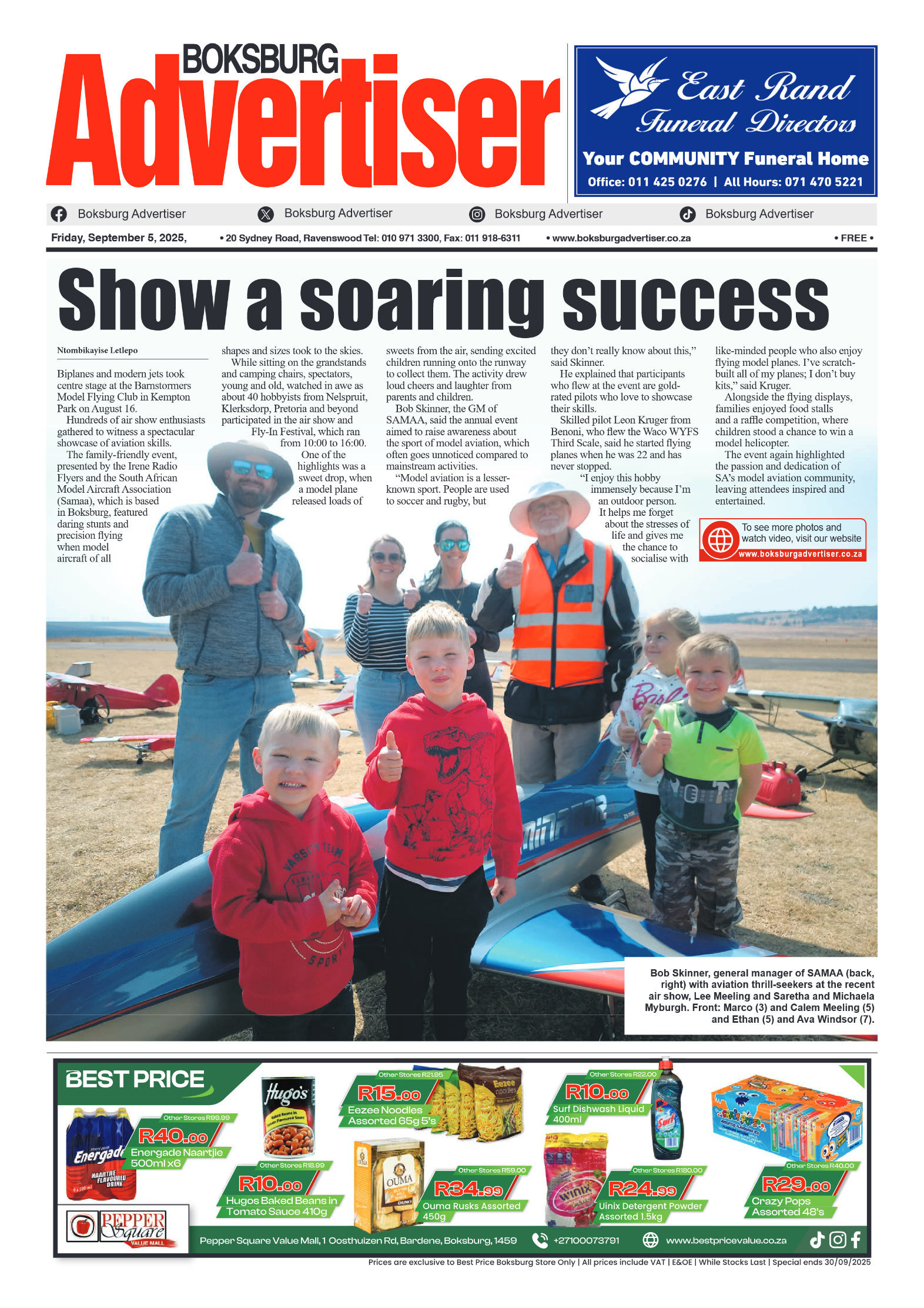 Boksburg Advertiser 5 September 2025 page 1