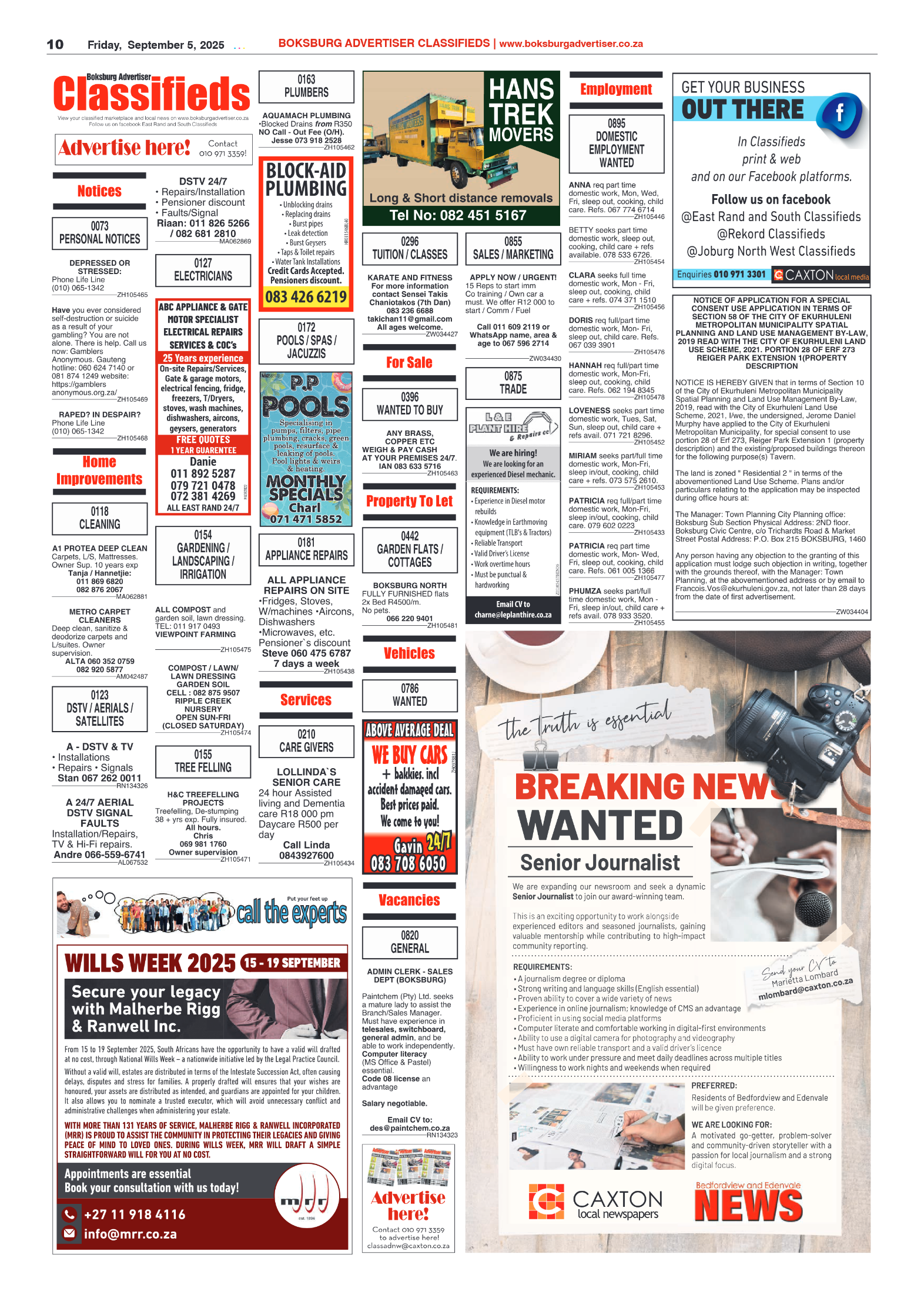 Boksburg Advertiser 5 September 2025 page 10