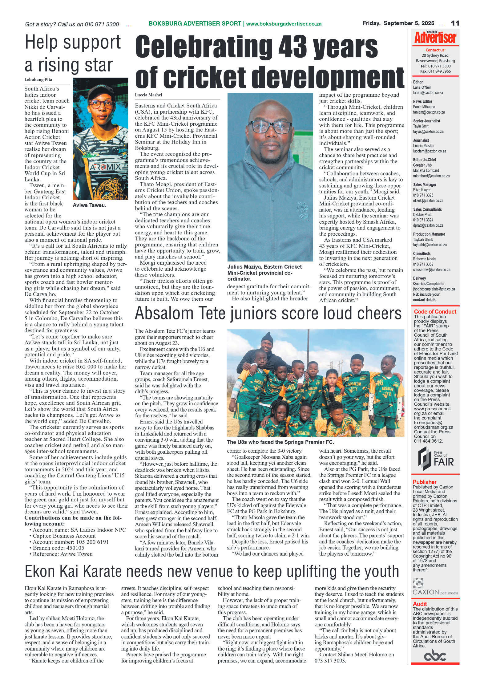 Boksburg Advertiser 5 September 2025 page 11