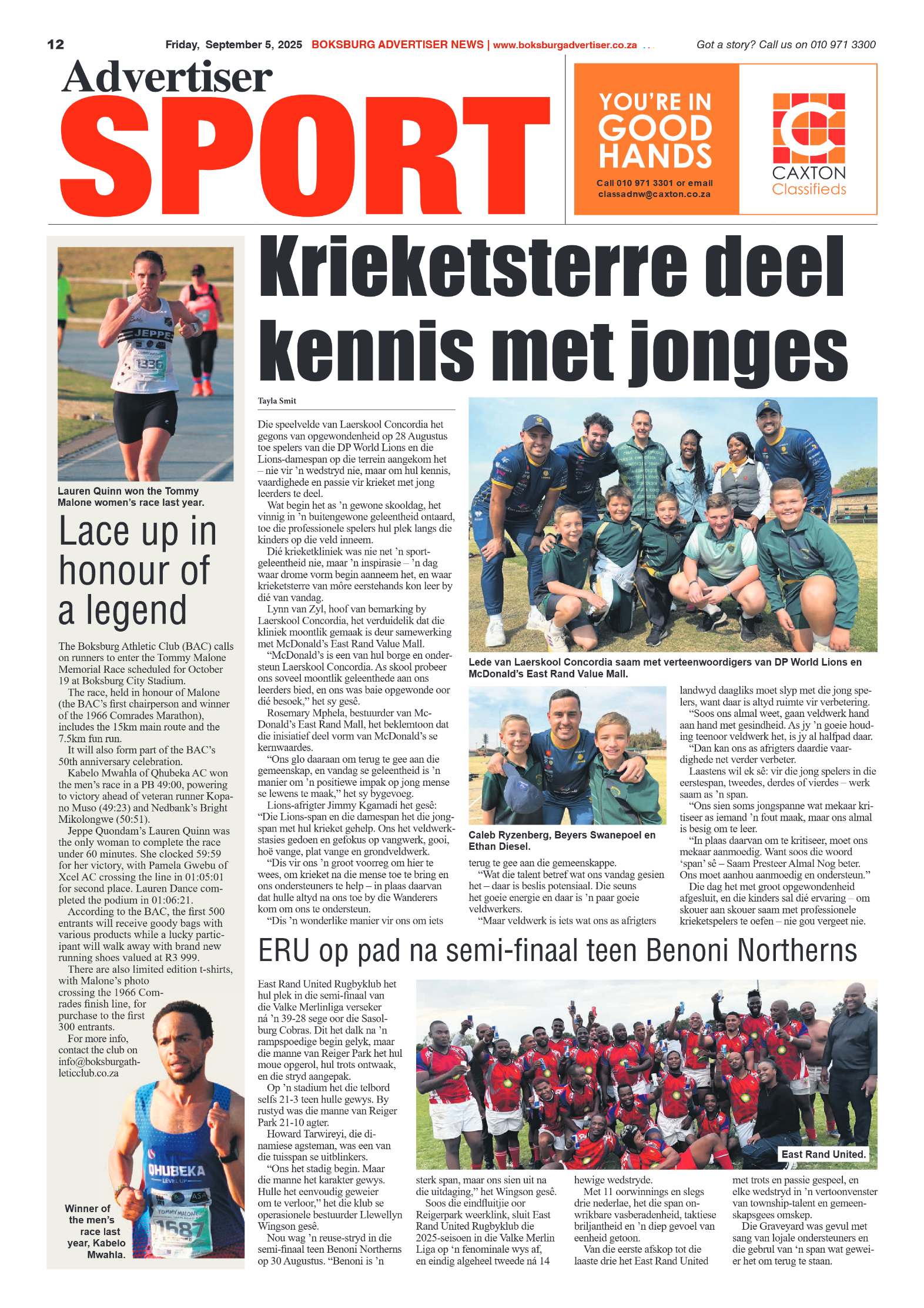 Boksburg Advertiser 5 September 2025 page 12