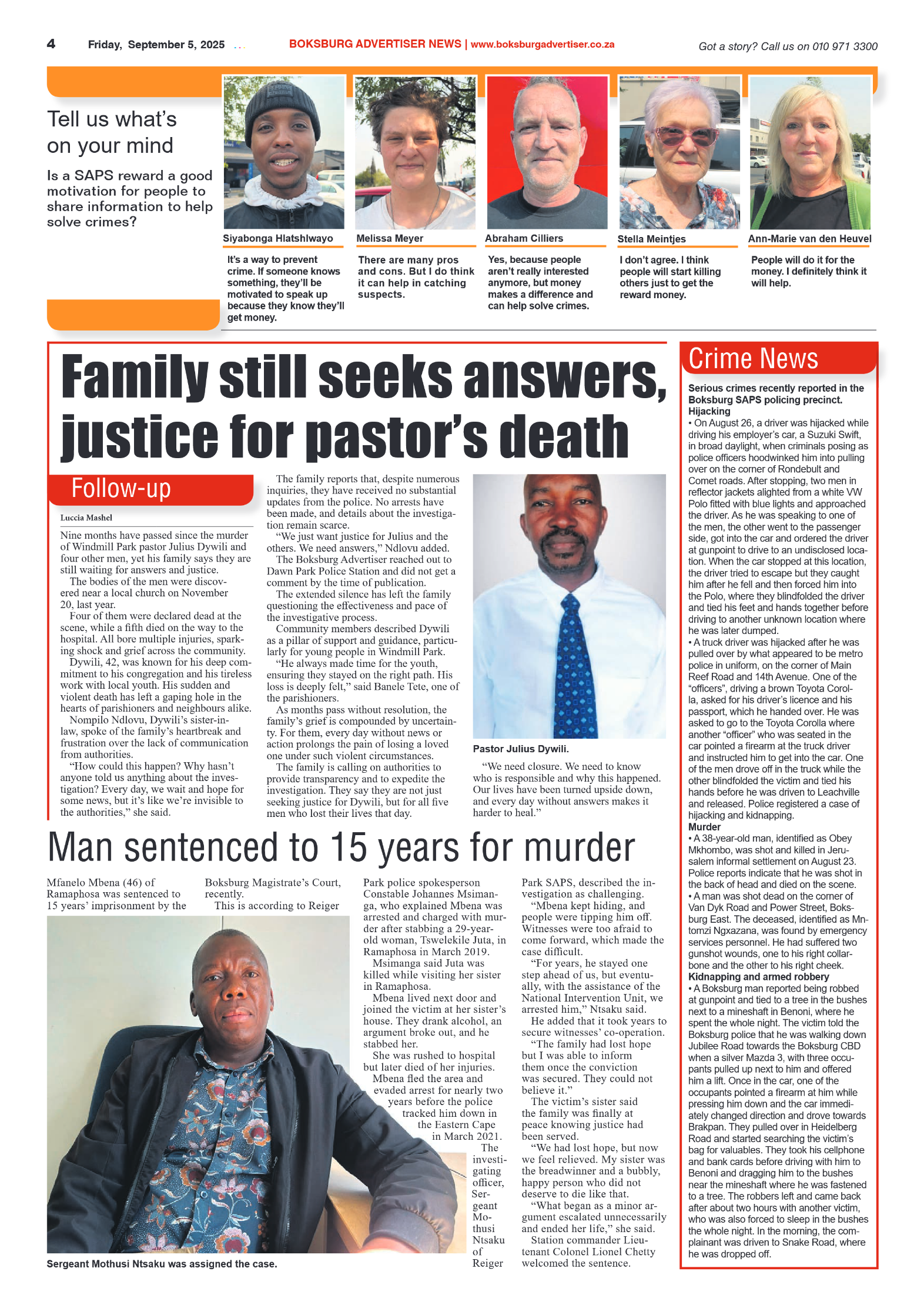 Boksburg Advertiser 5 September 2025 page 4