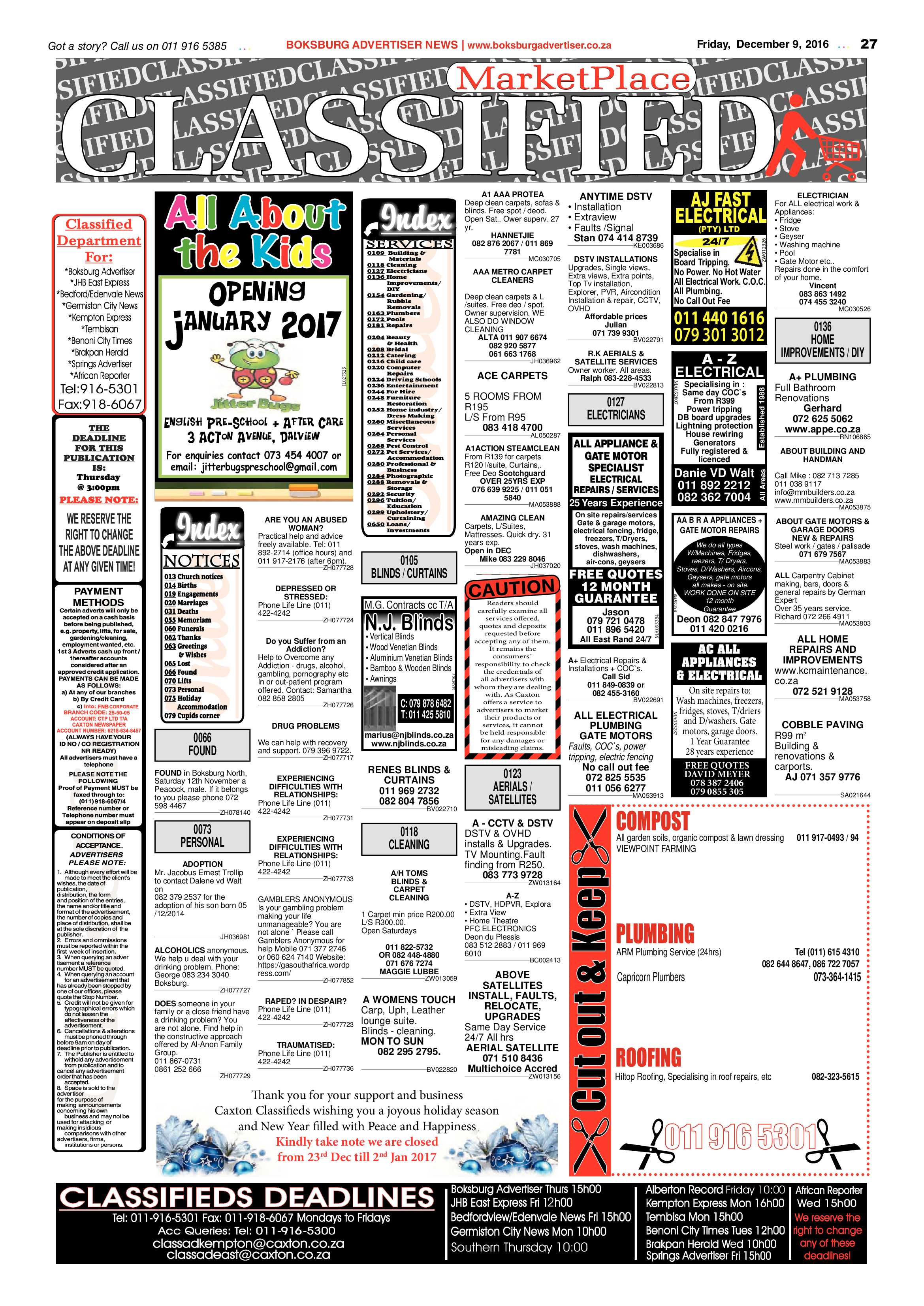 Boksburg Advertiser 6 Dec 2016 page 27