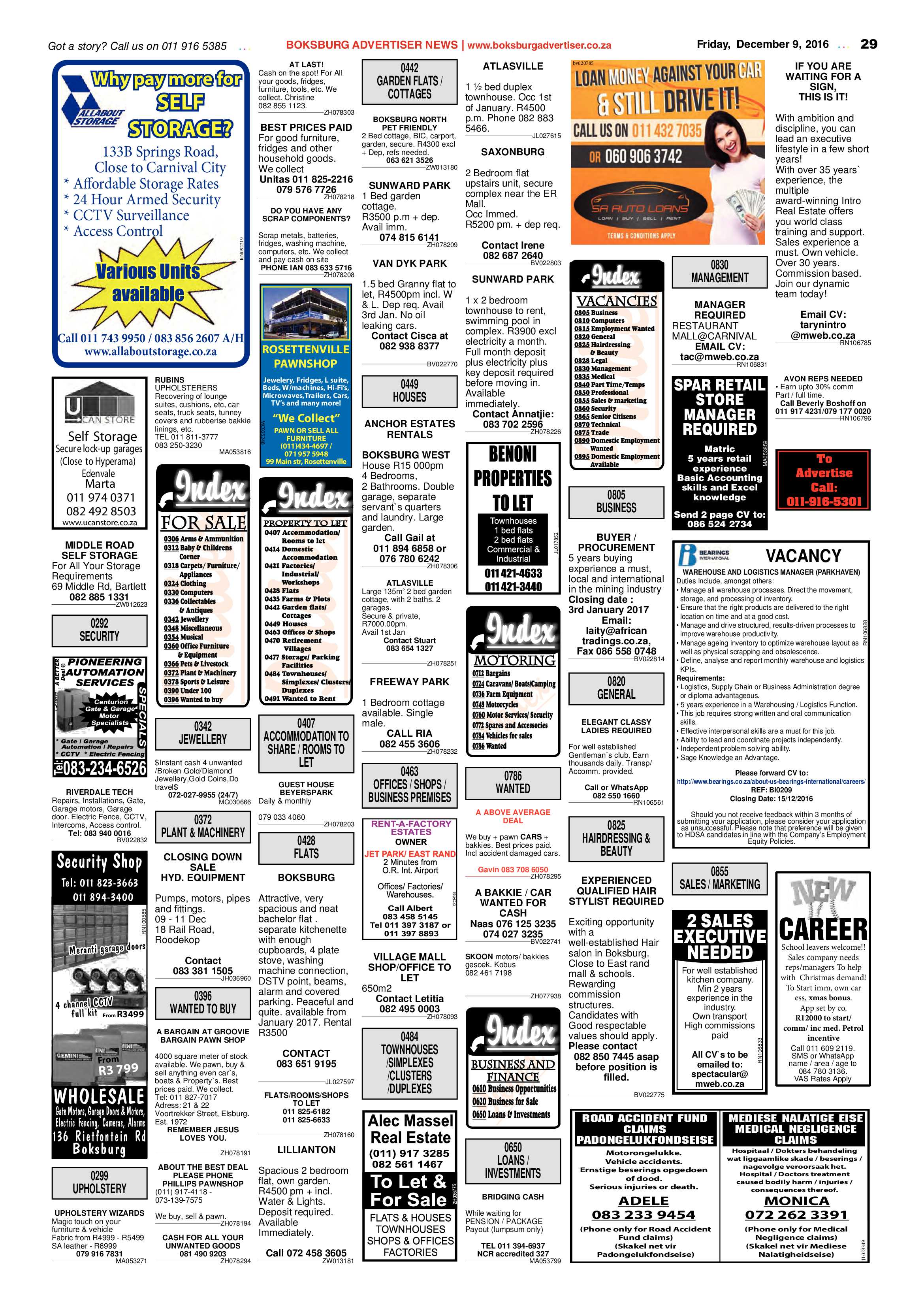 Boksburg Advertiser 6 Dec 2016 page 29