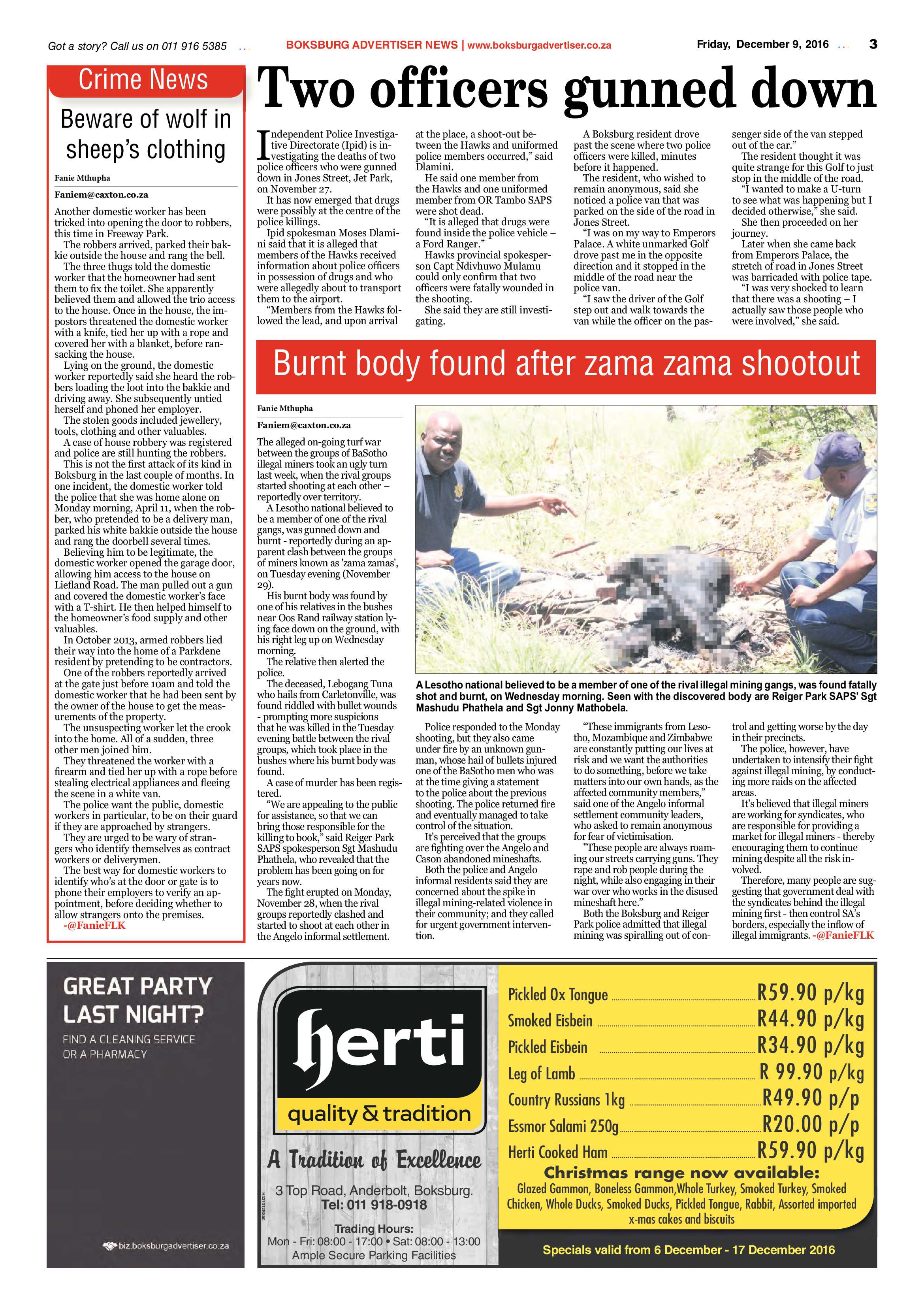Boksburg Advertiser 6 Dec 2016 page 3