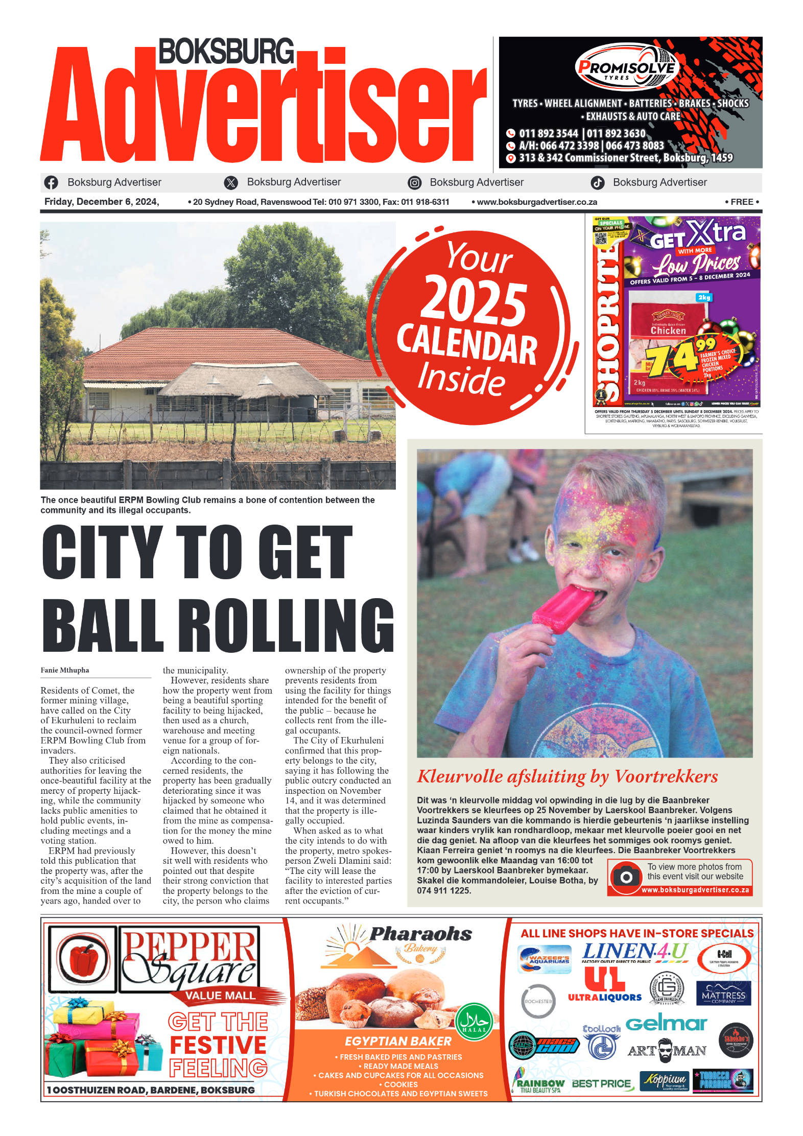 Boksburg Advertiser 6 December 2024 page 1