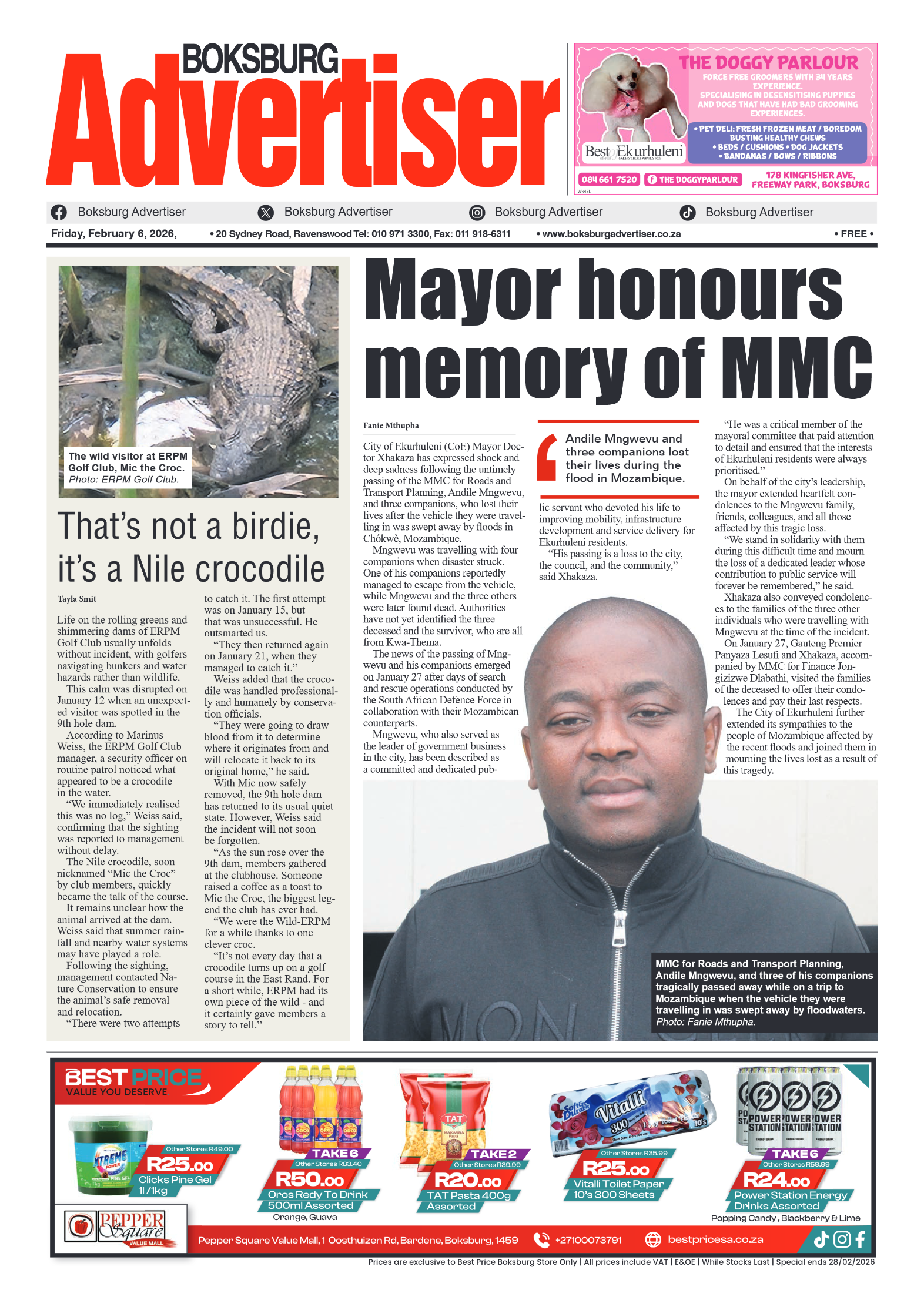Boksburg Advertiser 6 February 2026 page 1