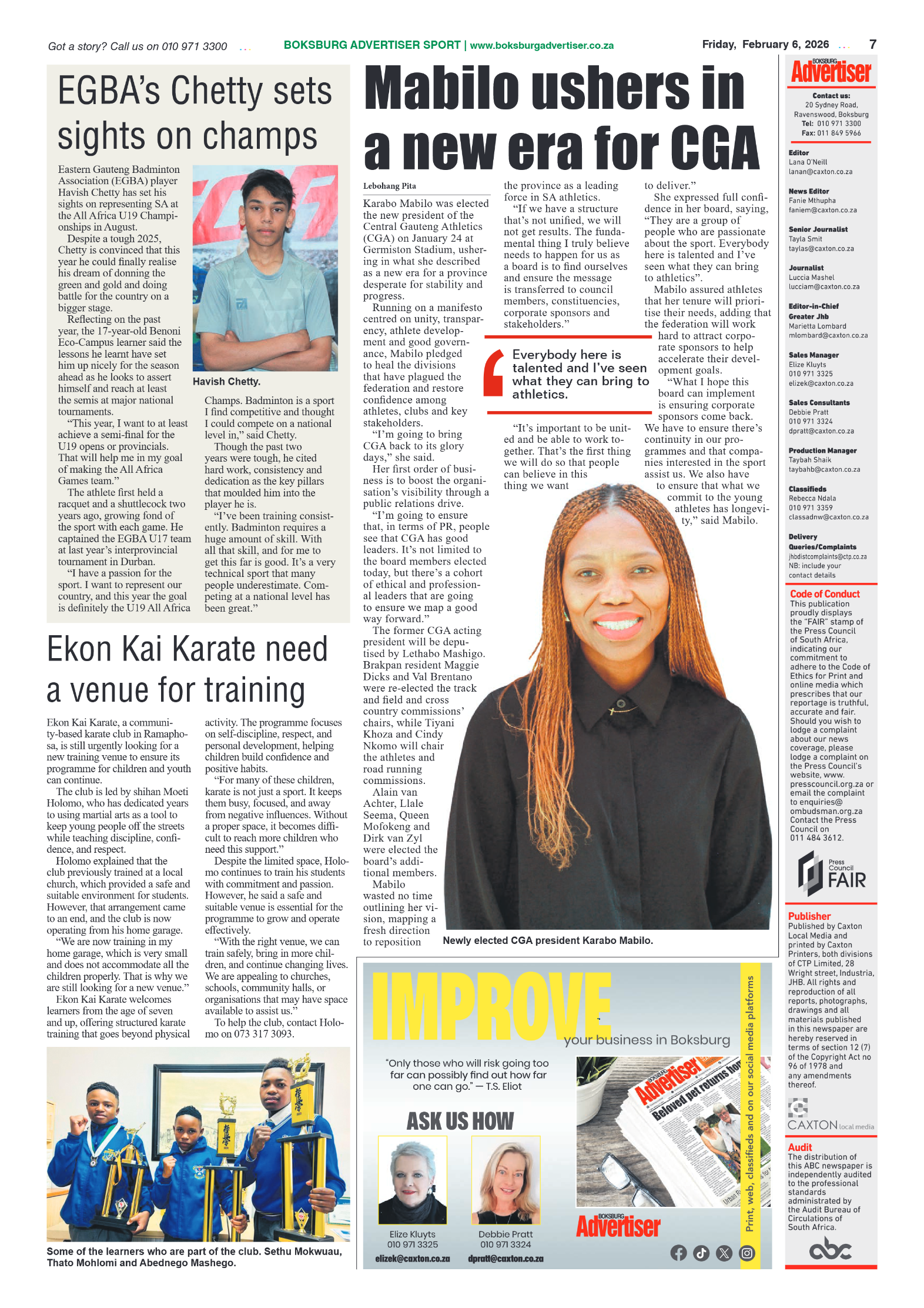 Boksburg Advertiser 6 February 2026 page 7