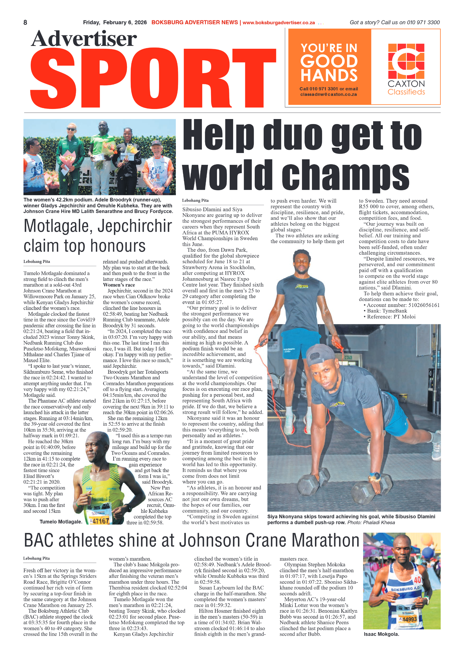 Boksburg Advertiser 6 February 2026 page 8