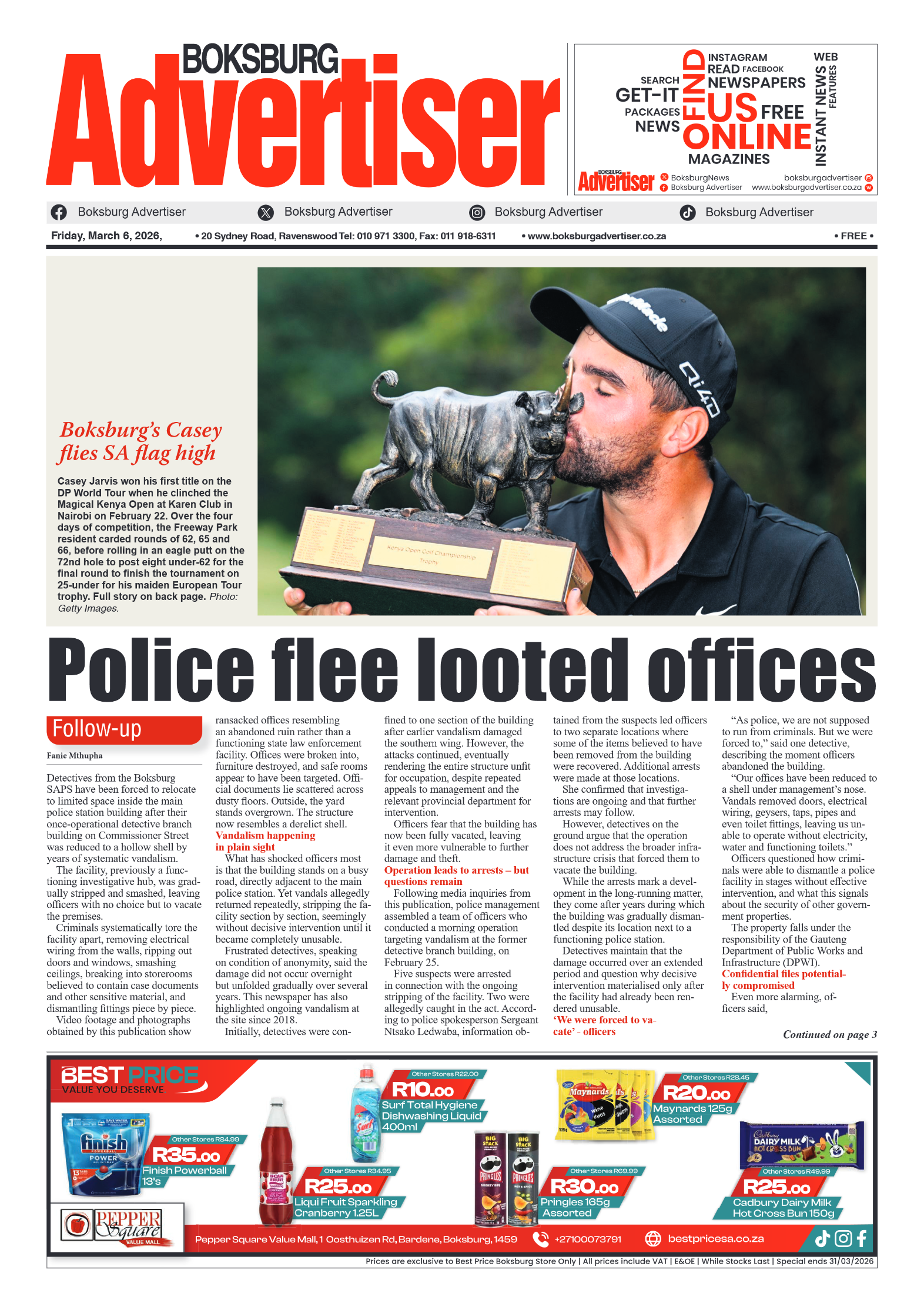 Boksburg Advertiser 6 March 2026 page 1