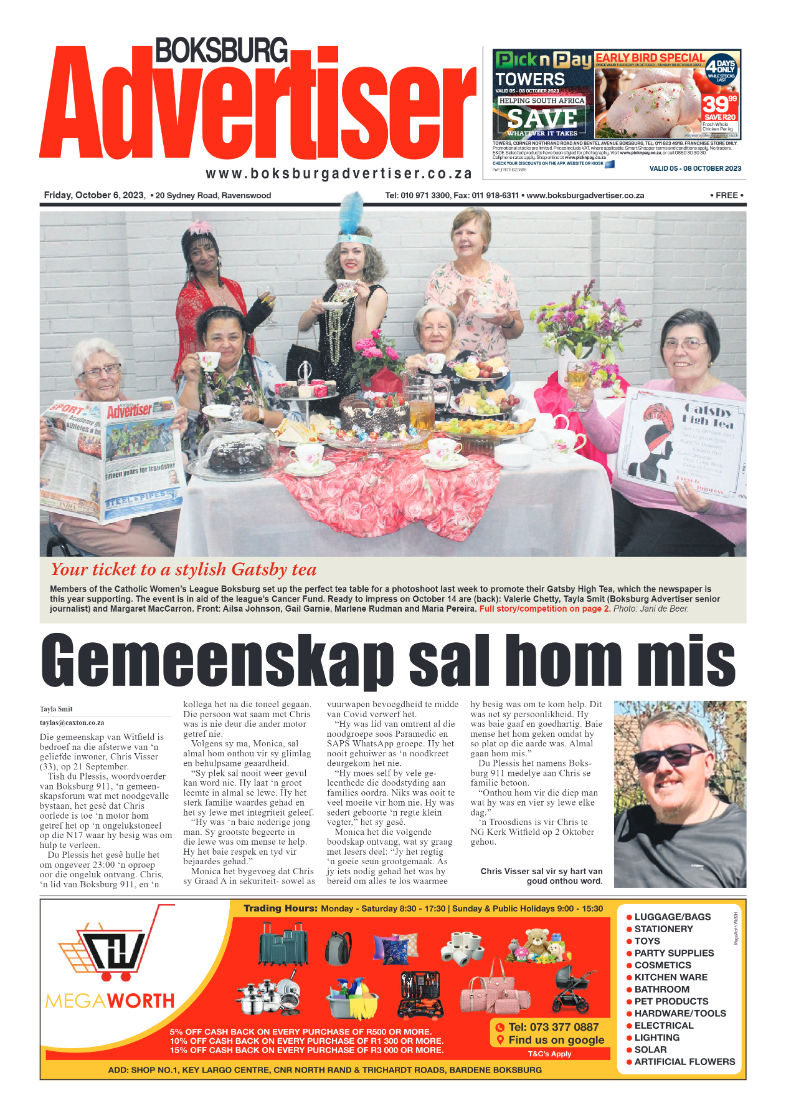 Boksburg Advertiser 6 October 2023 page 1