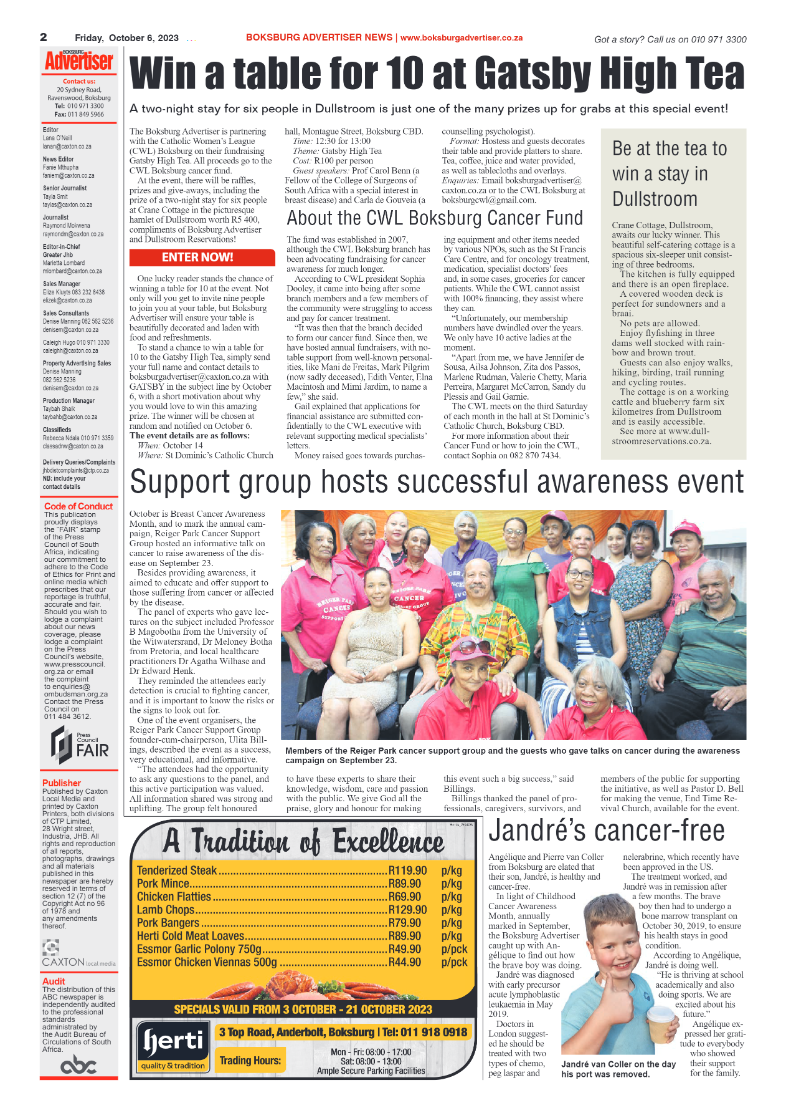 Boksburg Advertiser 6 October 2023 page 2