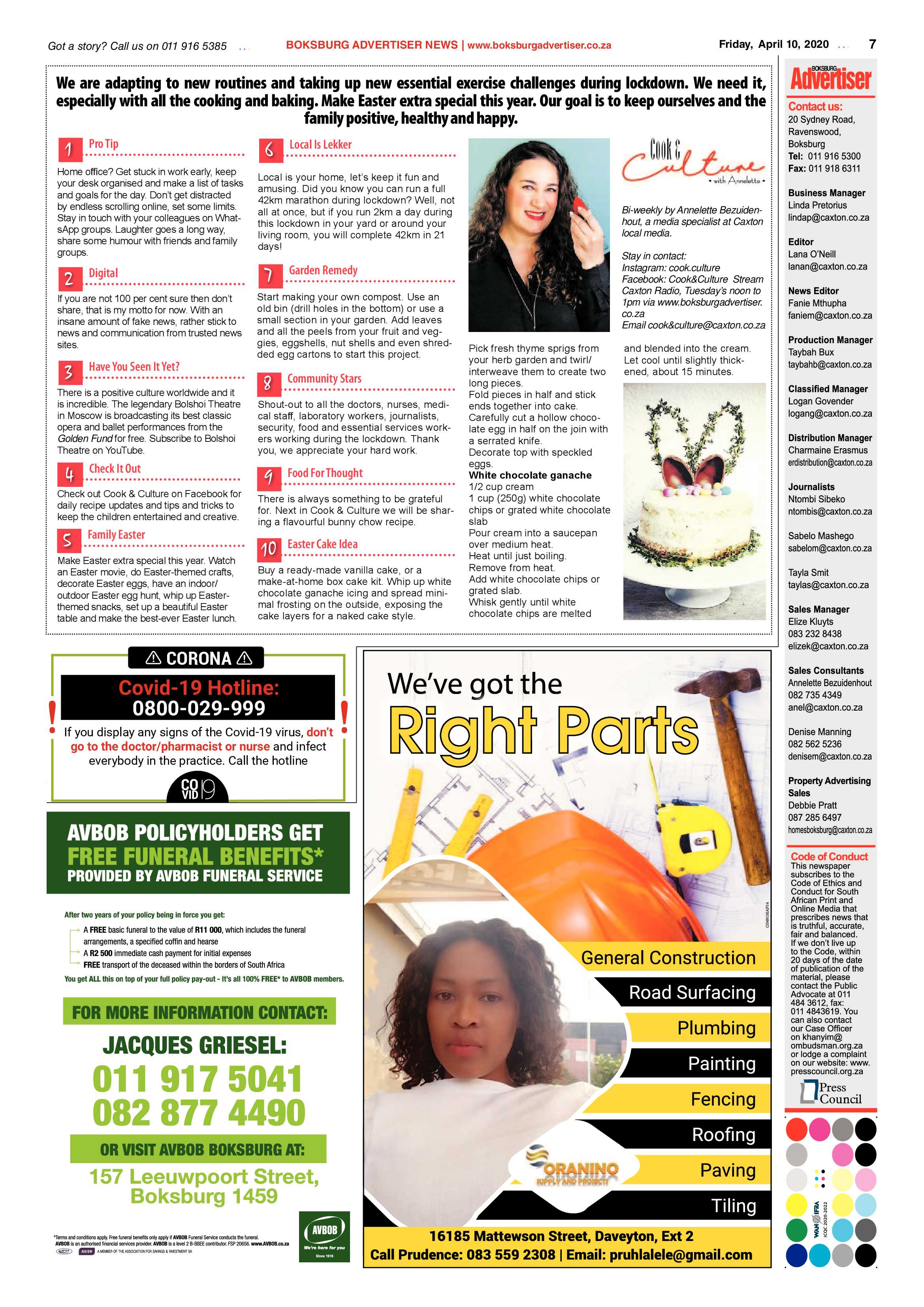 Boksburg Advertiser 7 April 2020 page 7