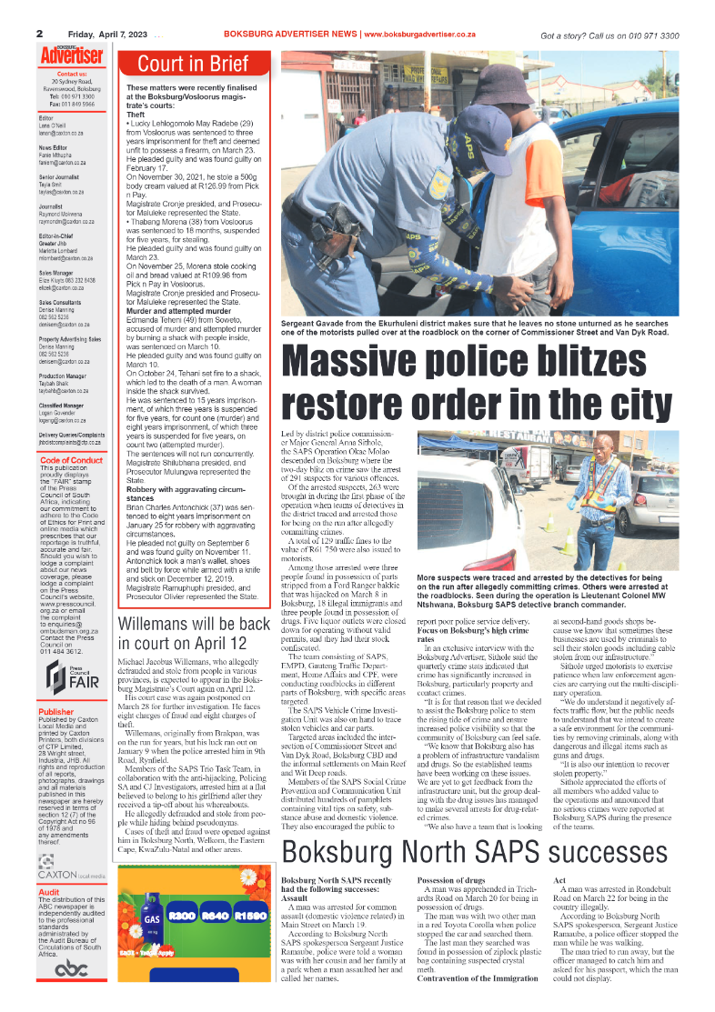 Boksburg Advertiser 7 April 2023 page 2