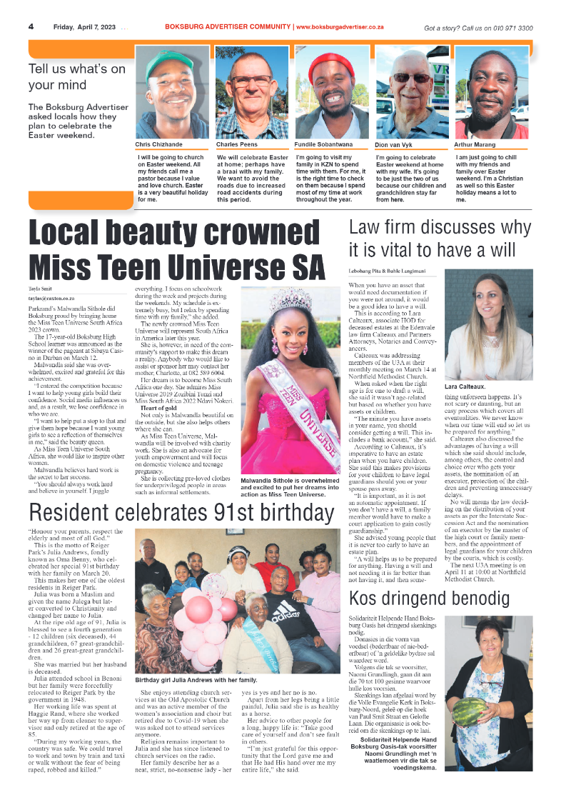 Boksburg Advertiser 7 April 2023 page 4