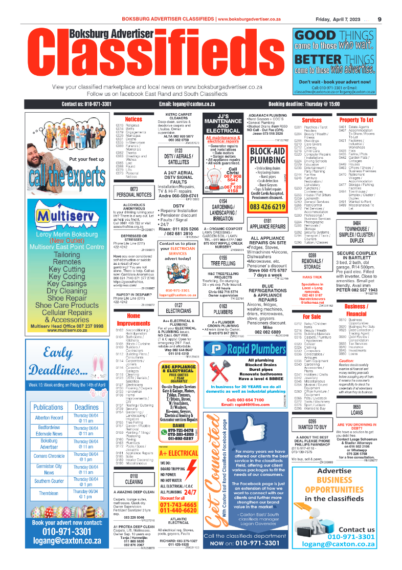 Boksburg Advertiser 7 April 2023 page 9