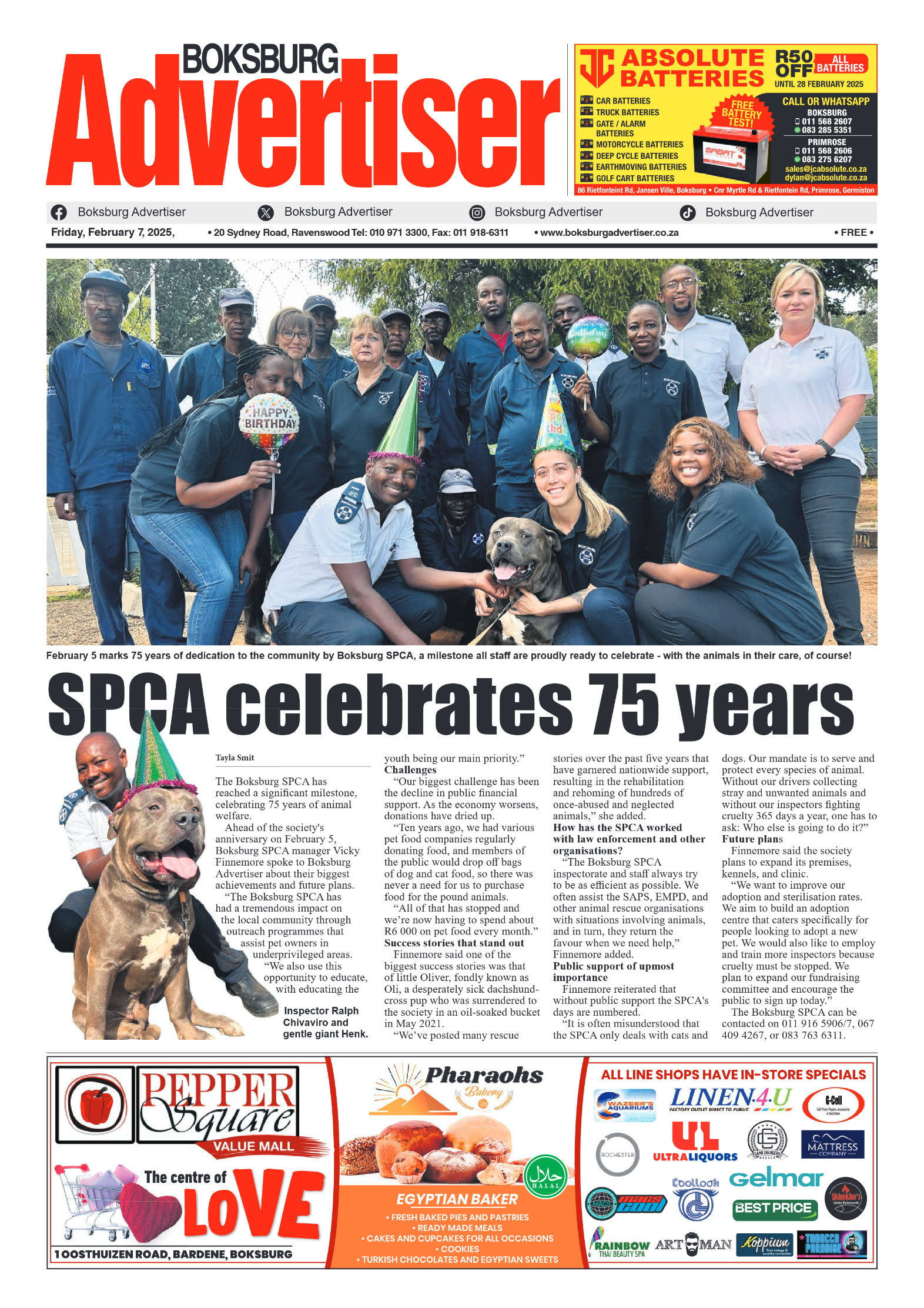 Boksburg Advertiser 7 February 2025 page 1