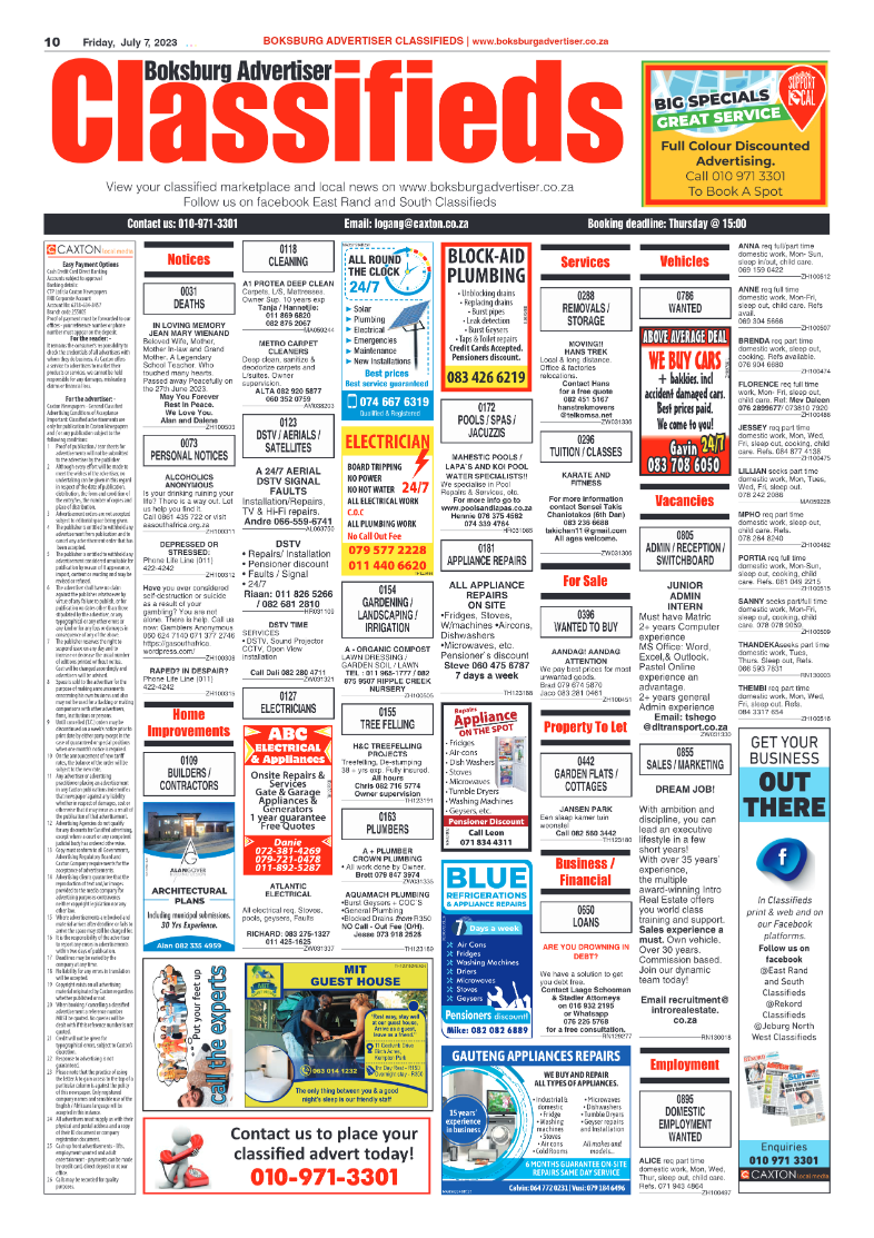 Boksburg Advertiser 7 July 2023 page 10