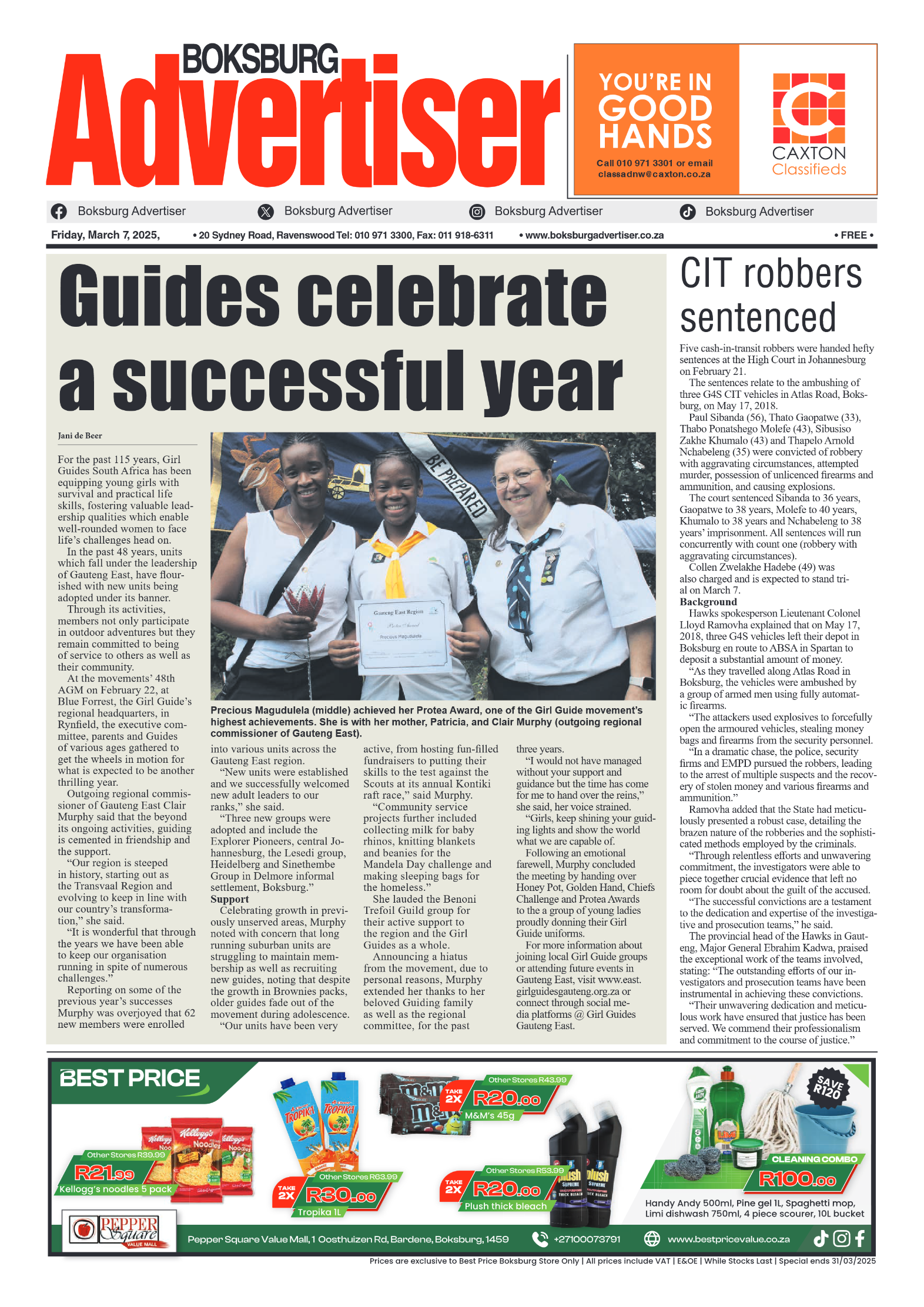 Boksburg Advertiser 7 March 2025 page 1