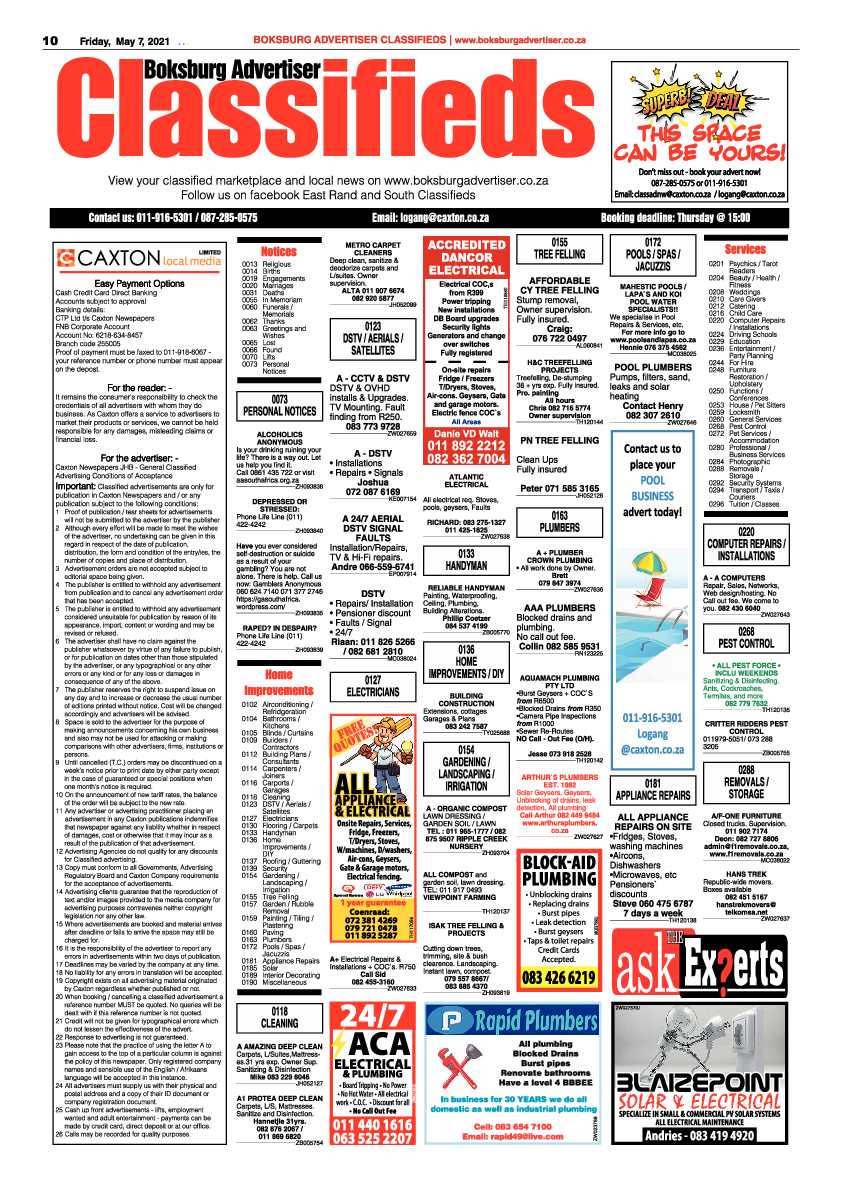 Boksburg Advertiser 7 May 2021 page 10